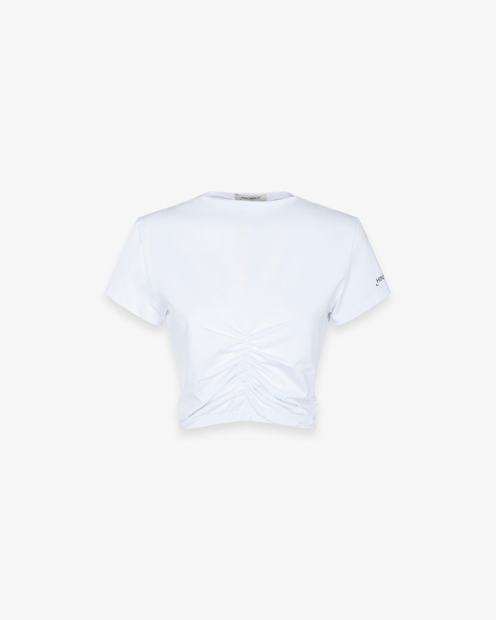 t-shirt donna in bielastico con arricciature davanti bianco hinnominate HMABW02478 BIANCO HINNOMINATE
