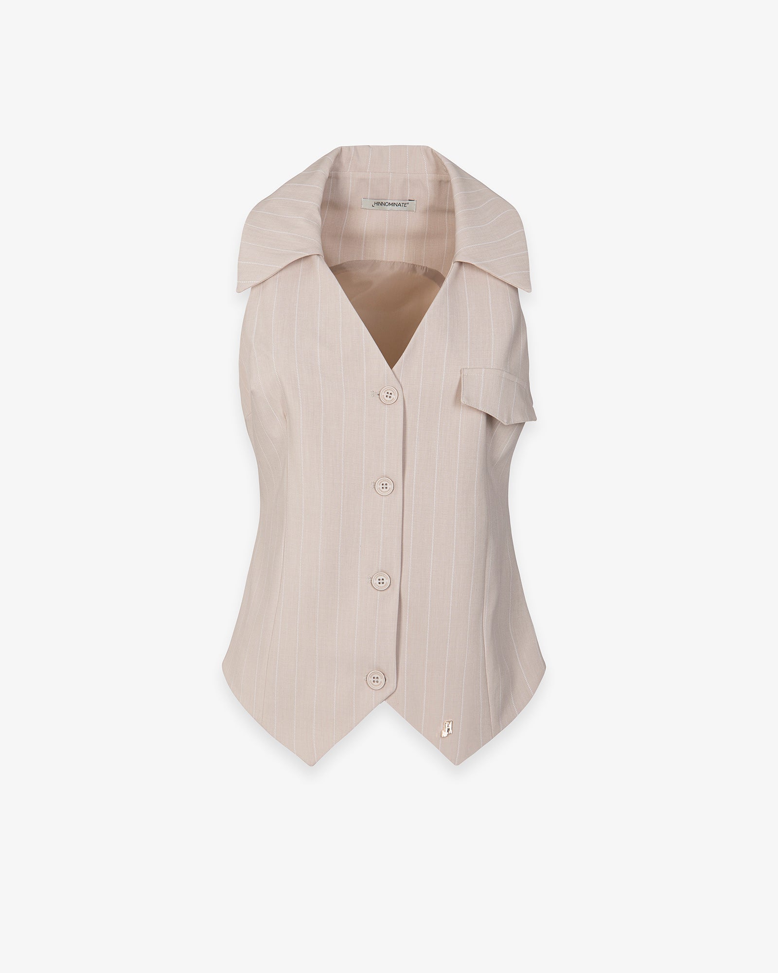 gilet DONNA gessato con reverse BEIGE HINNOMINATE HMABW02562 BEIGE HINNOMINATE