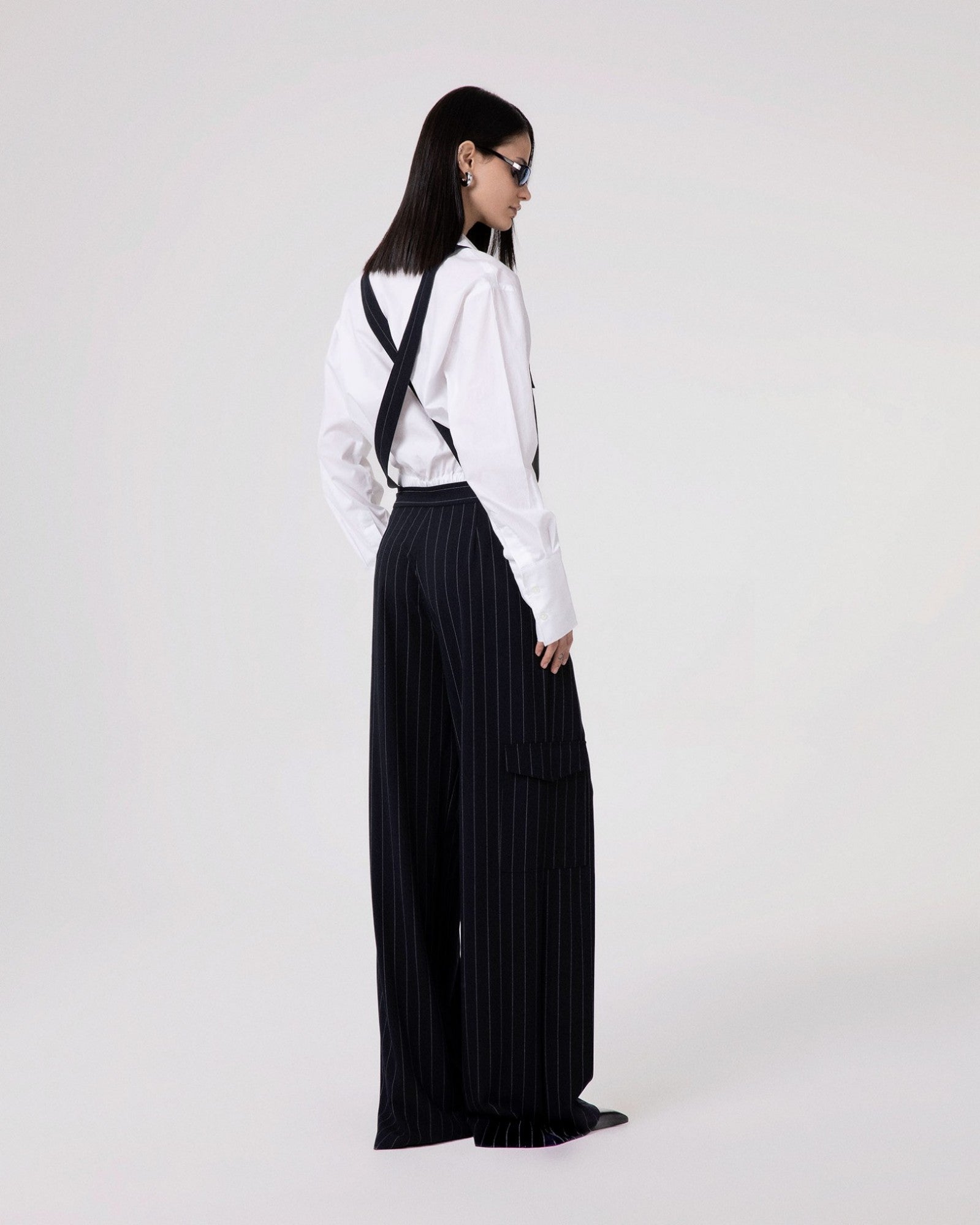 SALOPETTE DONNA GESSATA OVER CON TASCONI BLU HINNOMINATE HMABW02574 BLU HINNOMINATE