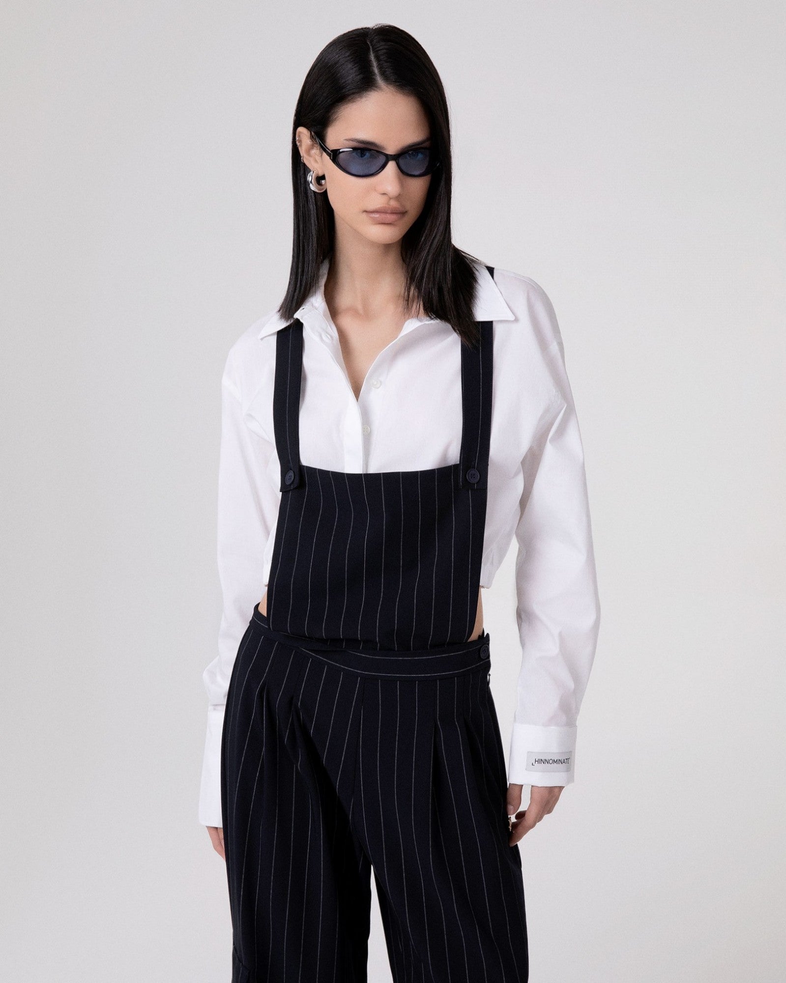SALOPETTE DONNA GESSATA OVER CON TASCONI BLU HINNOMINATE HMABW02574 BLU HINNOMINATE