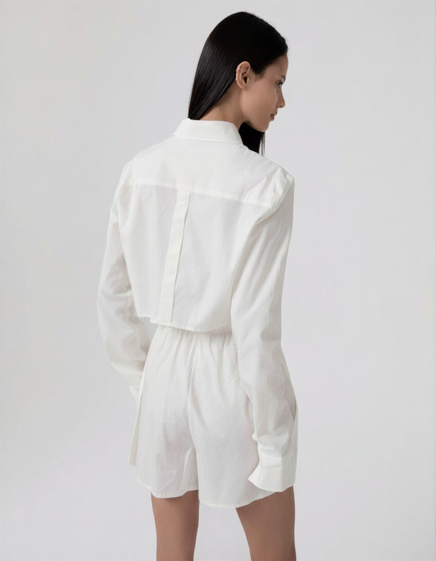 CAMICIA DONNA CORTA IN COTONE BIANCO HINNOMINATE HMABW02585 BIANCO HINNOMINATE