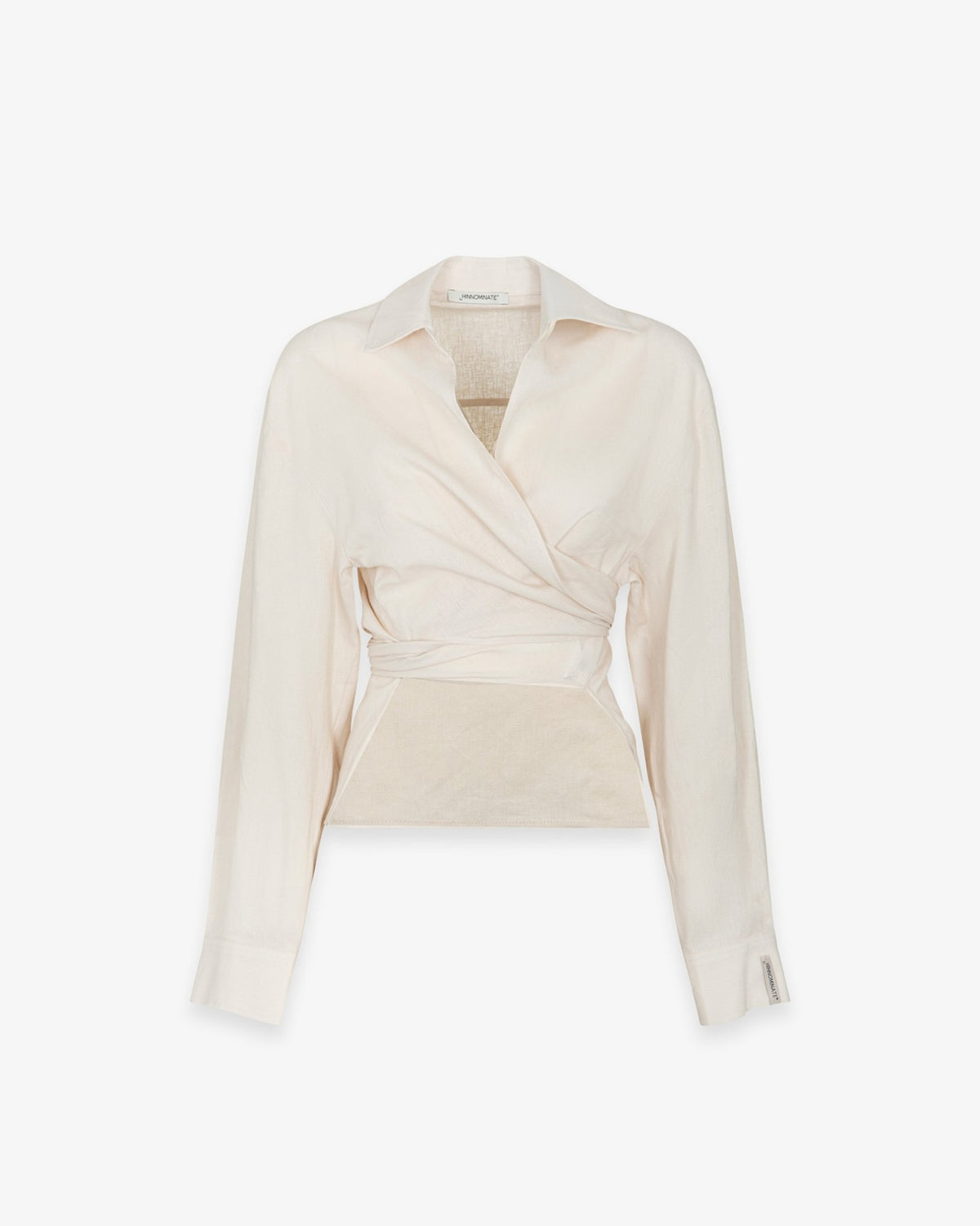 CAMICIA DONNA CORTA IN LINO CON NODO SUL DAVANTI beige HINNOMINATE HMABW02633 BEIGE HINNOMINATE