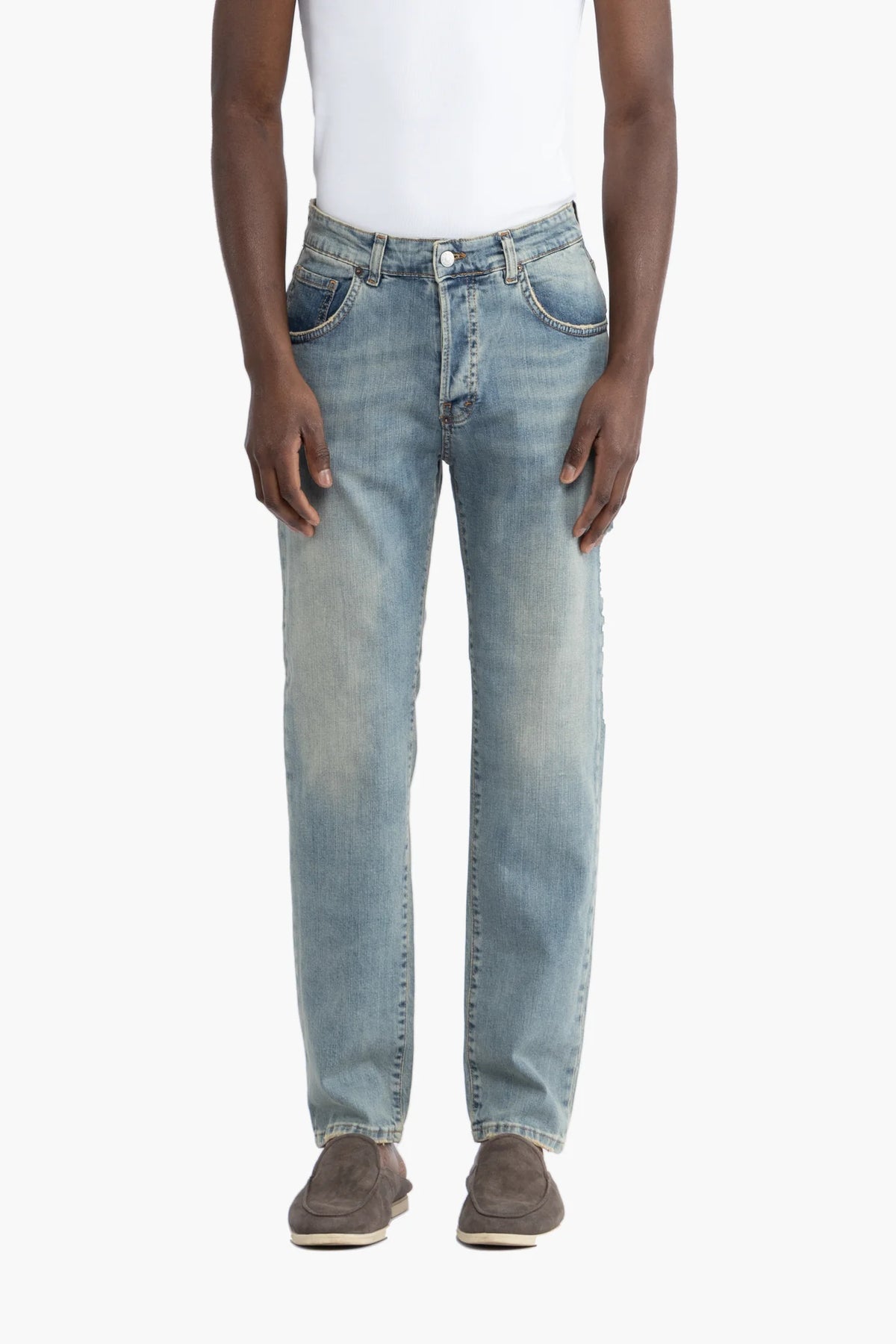 jeans uomo slim fit effetto slavato i'm brian MIRKO L5\26 DENIM I'M BRIAN