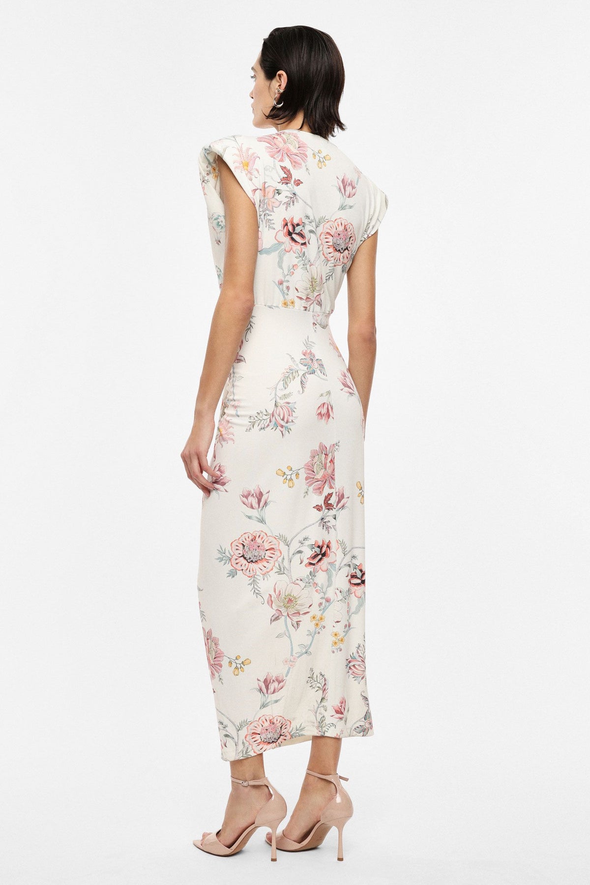abito donna lungo fantsia floreale con scollo a v imperial AFYOLIP PANNA IMPERIAL
