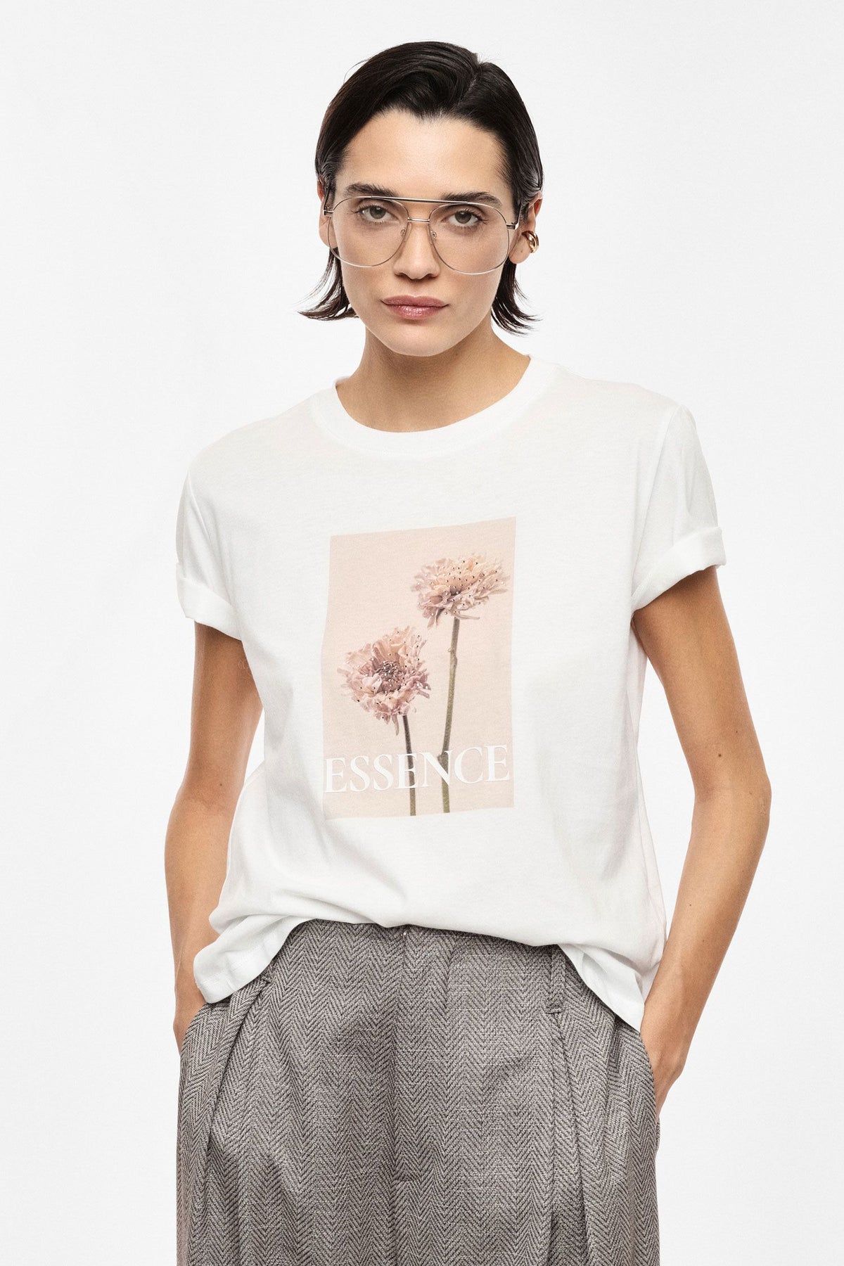 T-SHIRT DONNA MEZZA MANICA CON STAMPA BIANCA IMPERIAL TY93LGT BIANCO IMPERIAL