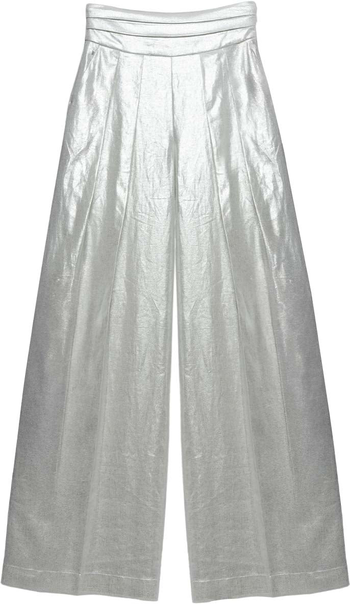 PANTALONE DONNA VITA ALTA AMPIO ARGENTO JIJIL PA127 ARGENTO JIJIL