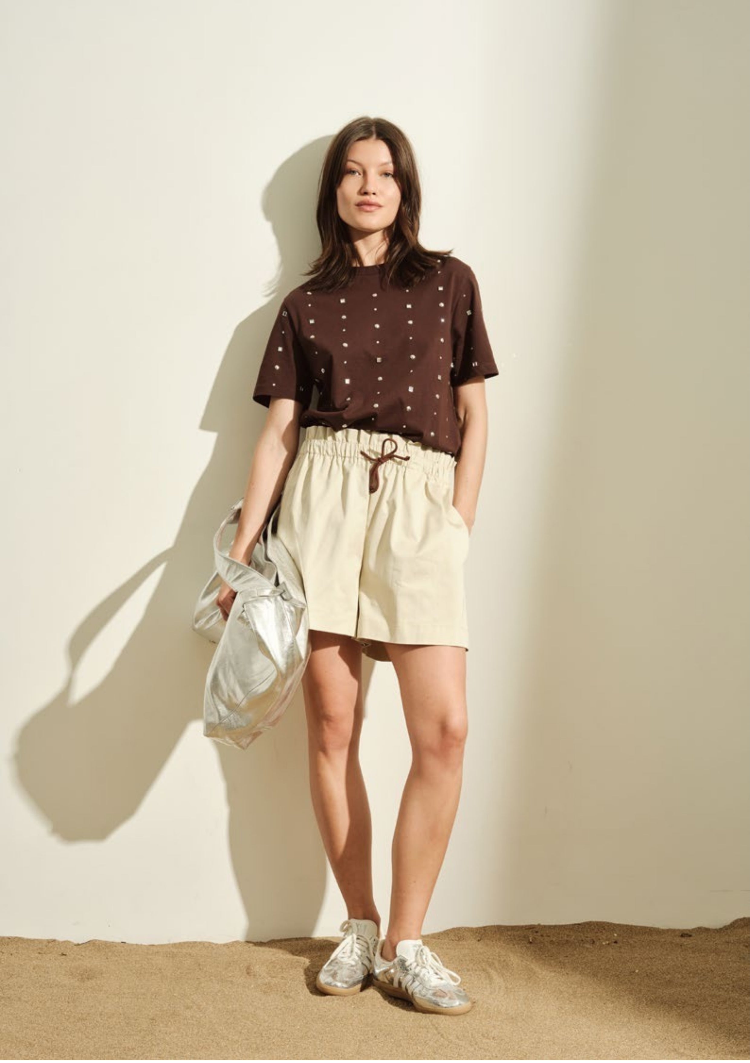 SHORTS DONNA EFFETTO CARAMELLA AVORIO JIJIL SH212 AVORIO JIJIL