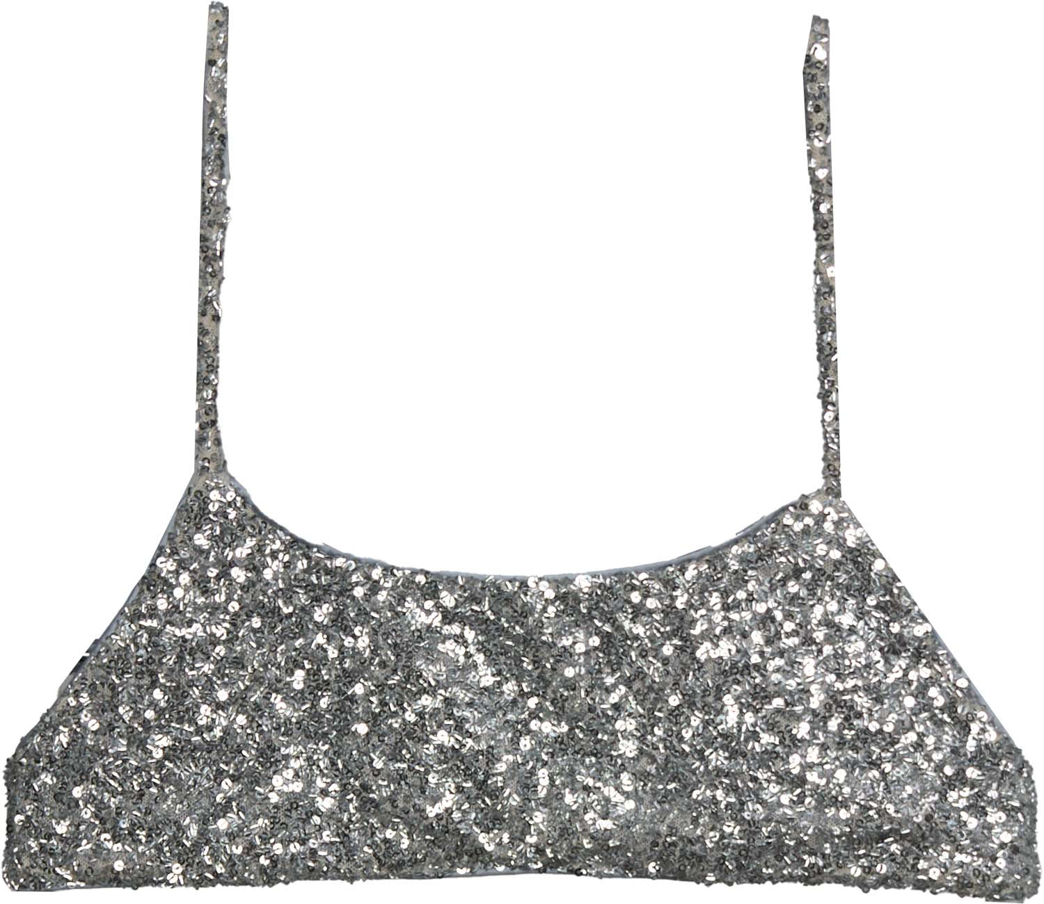 TOP DONNA CORTO IN PAILETTES ARGENTO JIJIL TP136 ARGENTO JIJIL