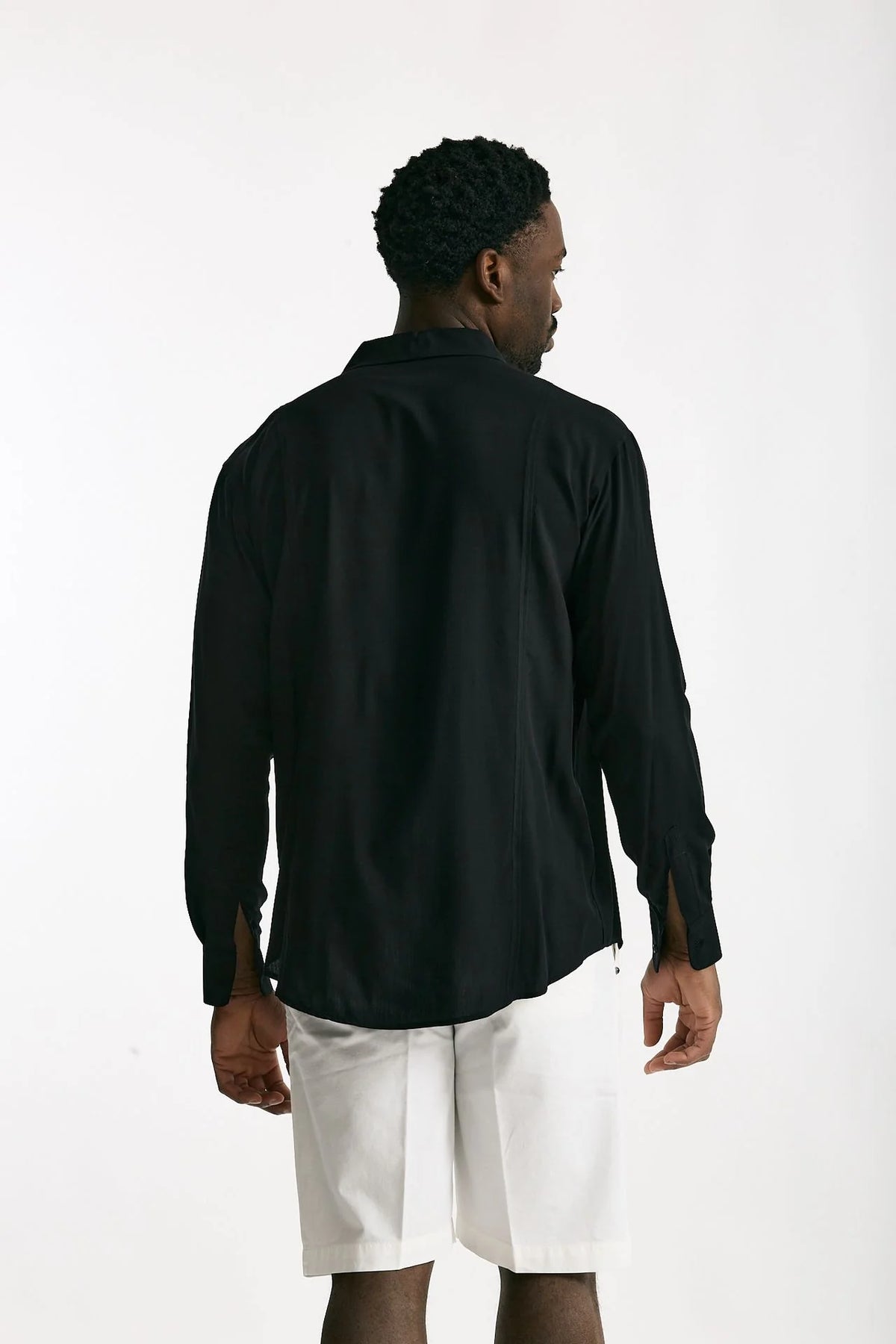 CAMICIA UOMO MANICA LUNGA COLLO CON REVER NERO MARSEM C063 NERO MARSEM