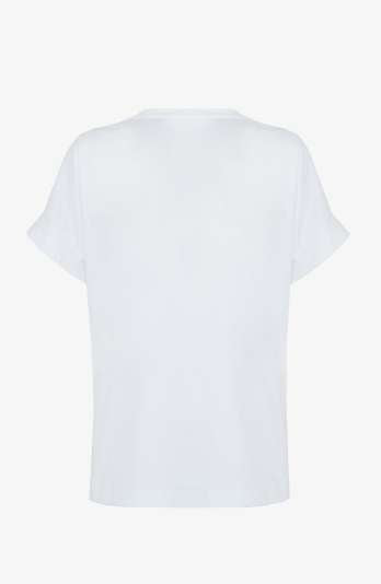 T-SHIRT DONNA MEZZA MANICA CON ROSA E STRASS BIANCA SHIKI SK26104 BIANCO SHIKI