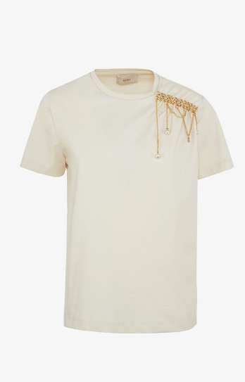 T-SHIRT DONNA MEZZA MANICA CON DETTAGLIO AGGRAPPO MANDORLA SHIKI SK26109 MANDORLA SHIKI