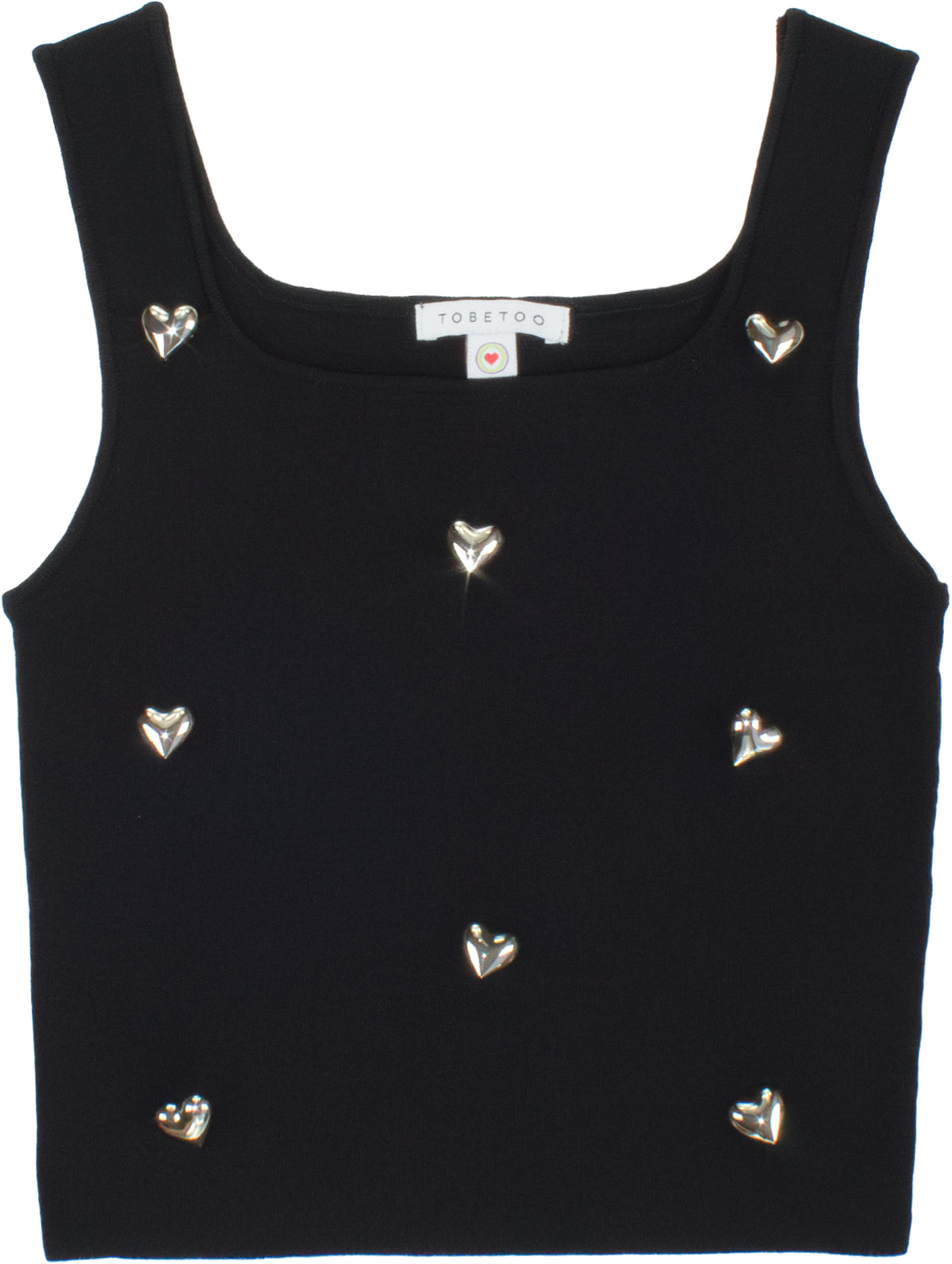 TOP BAMBINA A COSTINE CON APPLICAZIONI NERO TO BE TOO T1321Y NERO TO BE TOO