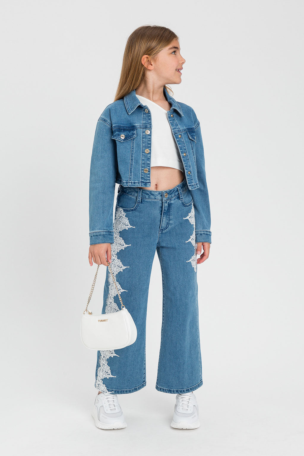 GIUBBINO BAMBINA IN DENIM MEDIO TWINSET 261GJ2080 DENIM BLU MEDIO TWINSET KIDS