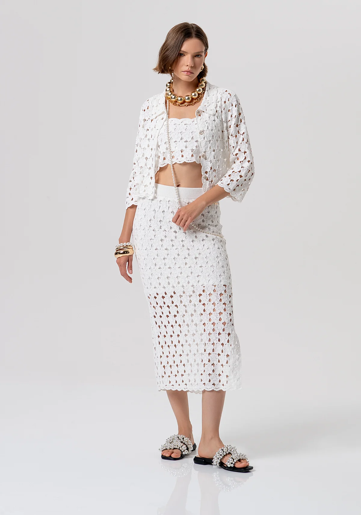GONNA DONNA SLIM A TUBINO MIDI IN MAGLIA BIANCO FRACOMINA FR26SG4008K488R6 CREAM FRACOMINA