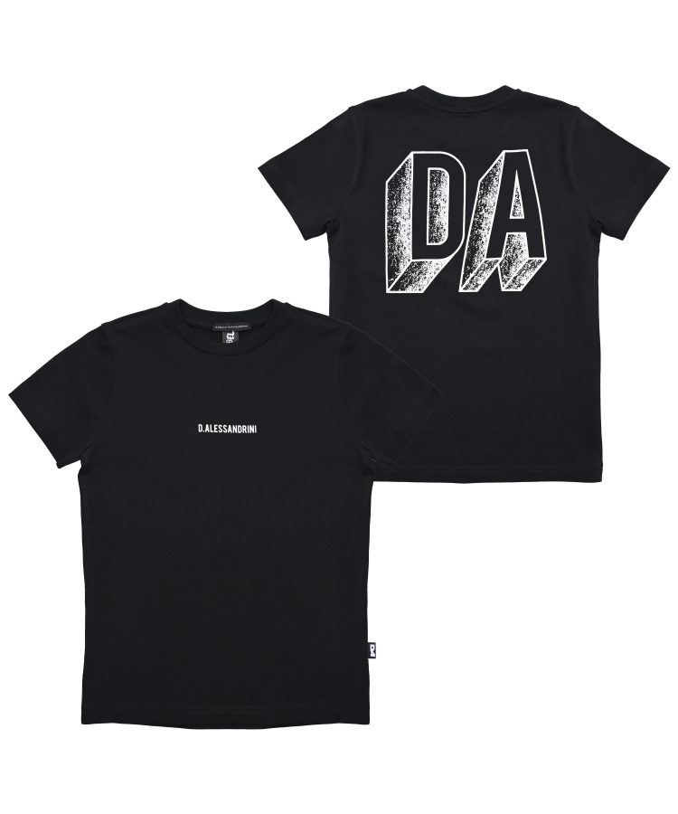 t-shirt BAMBINO LOGATA NERO DANIELE ALESSANDRINI M00529 BLACK DANIELE ALESSANDRINI