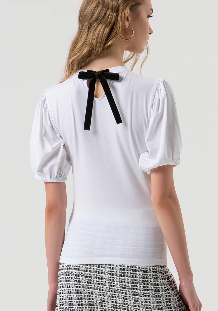 T-SHIRT DONNA SLIM FIT CON LOGO IN PIETRE BIANCA FRACOMINA FR25WT3061J401N5 WHITE FRACOMINA