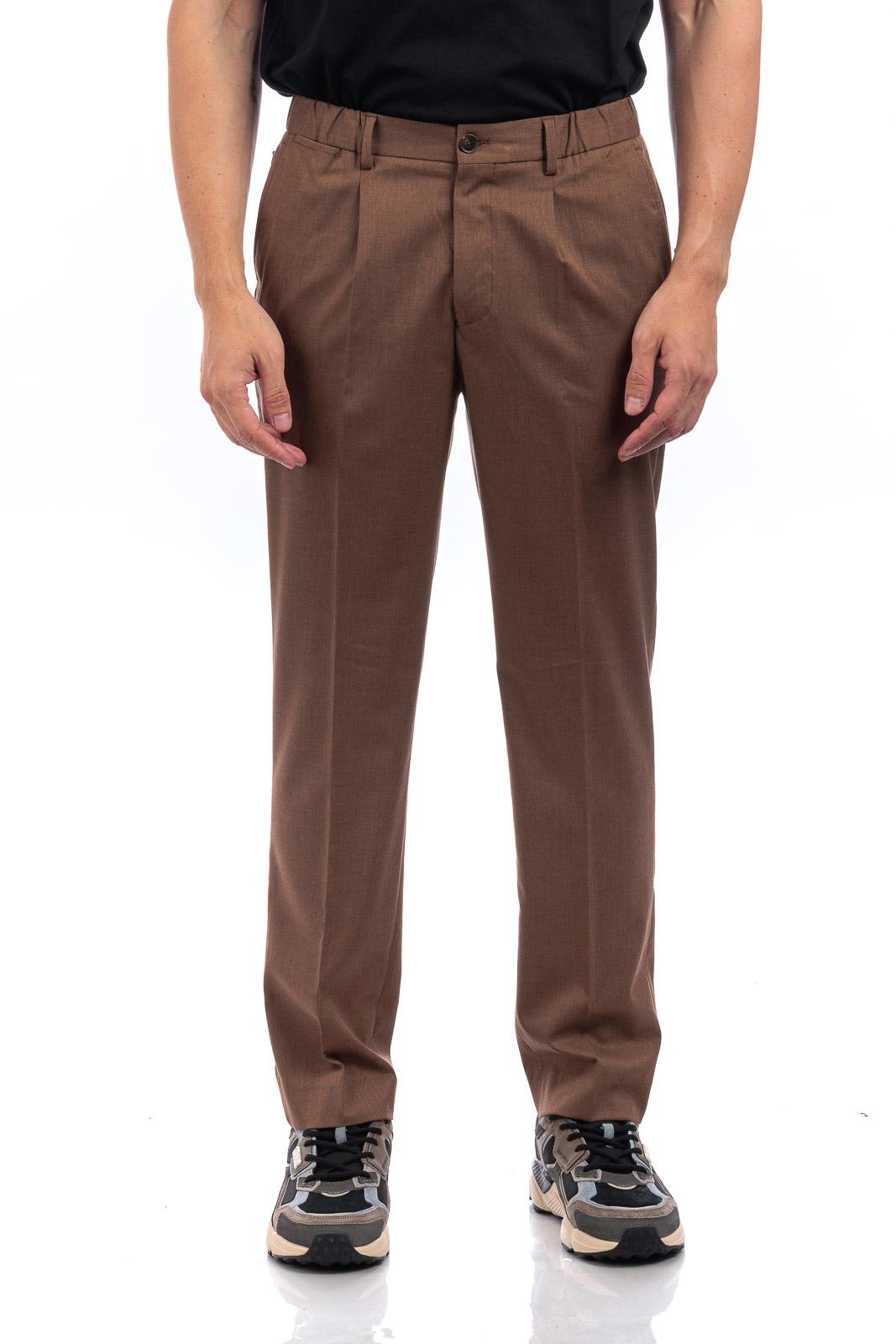 PANTALONE UOMO DOPPIA PENCE REGULAR FIT MORO GAZZARRINI PSI708 MORO GAZZARINI