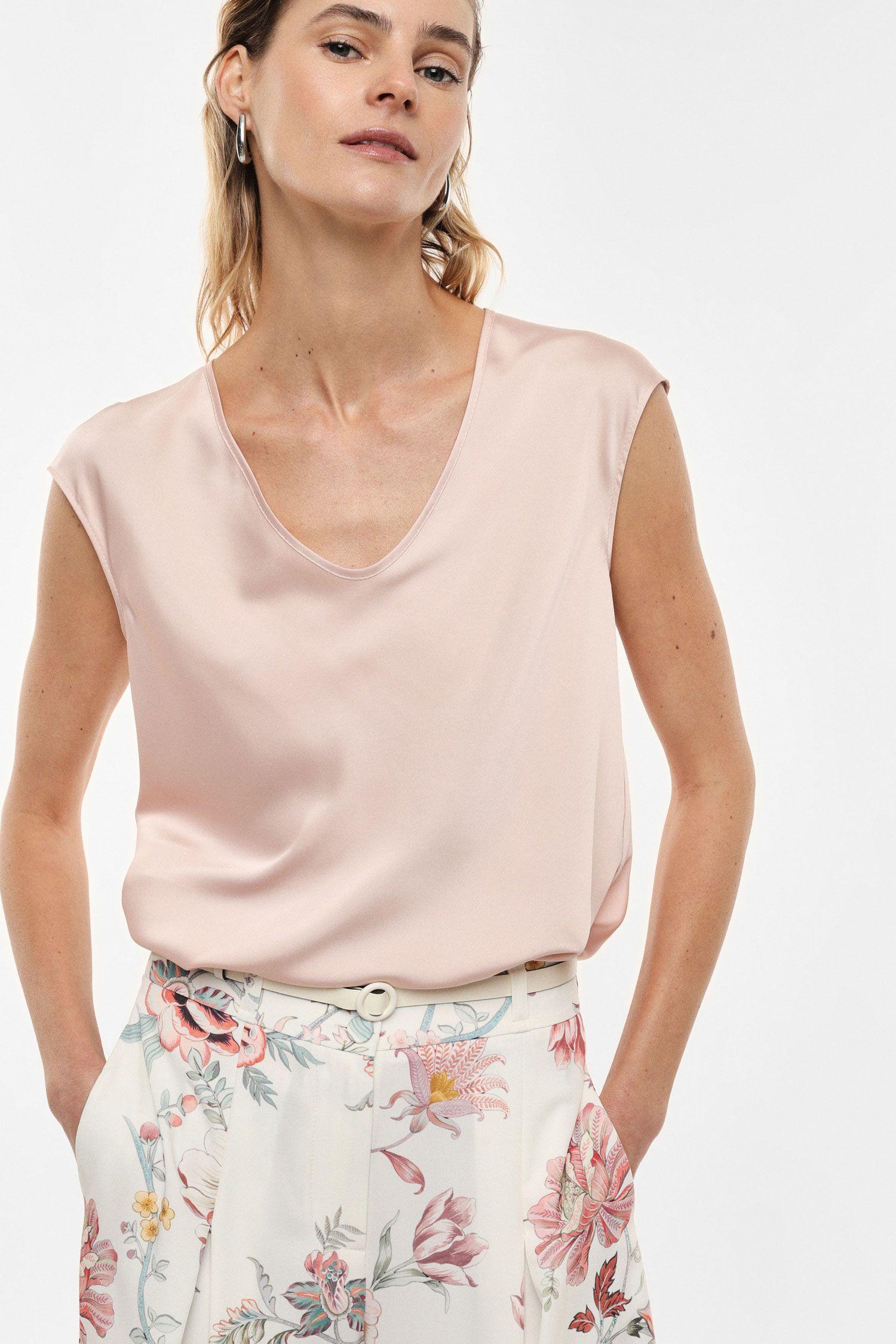 TOP DONNA SCOLLO A U MEZZA MANICA SATIN CIPRIA IMPERIAL REH0LDG CIPRIA IMPERIAL