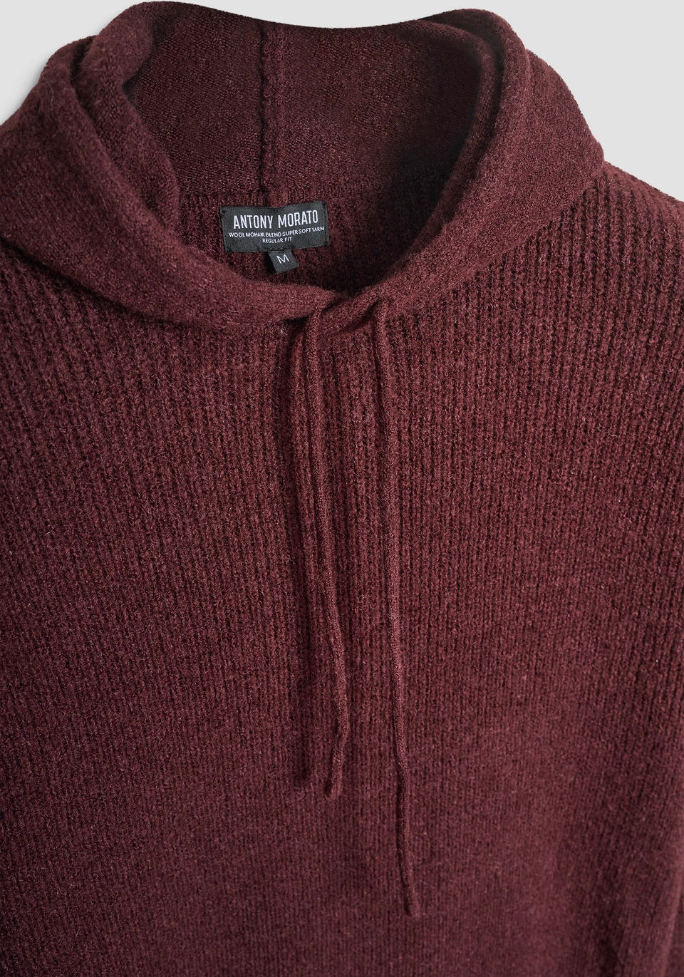 MAGLIONE CON CAPPUCCIO UOMO REGULAR FIT IN LANA MOHAIR CILIEGIA SCURO ANTONY MORATO MMSW01554-YA50071 CILIEGIA SCURA ANTONY MORATO
