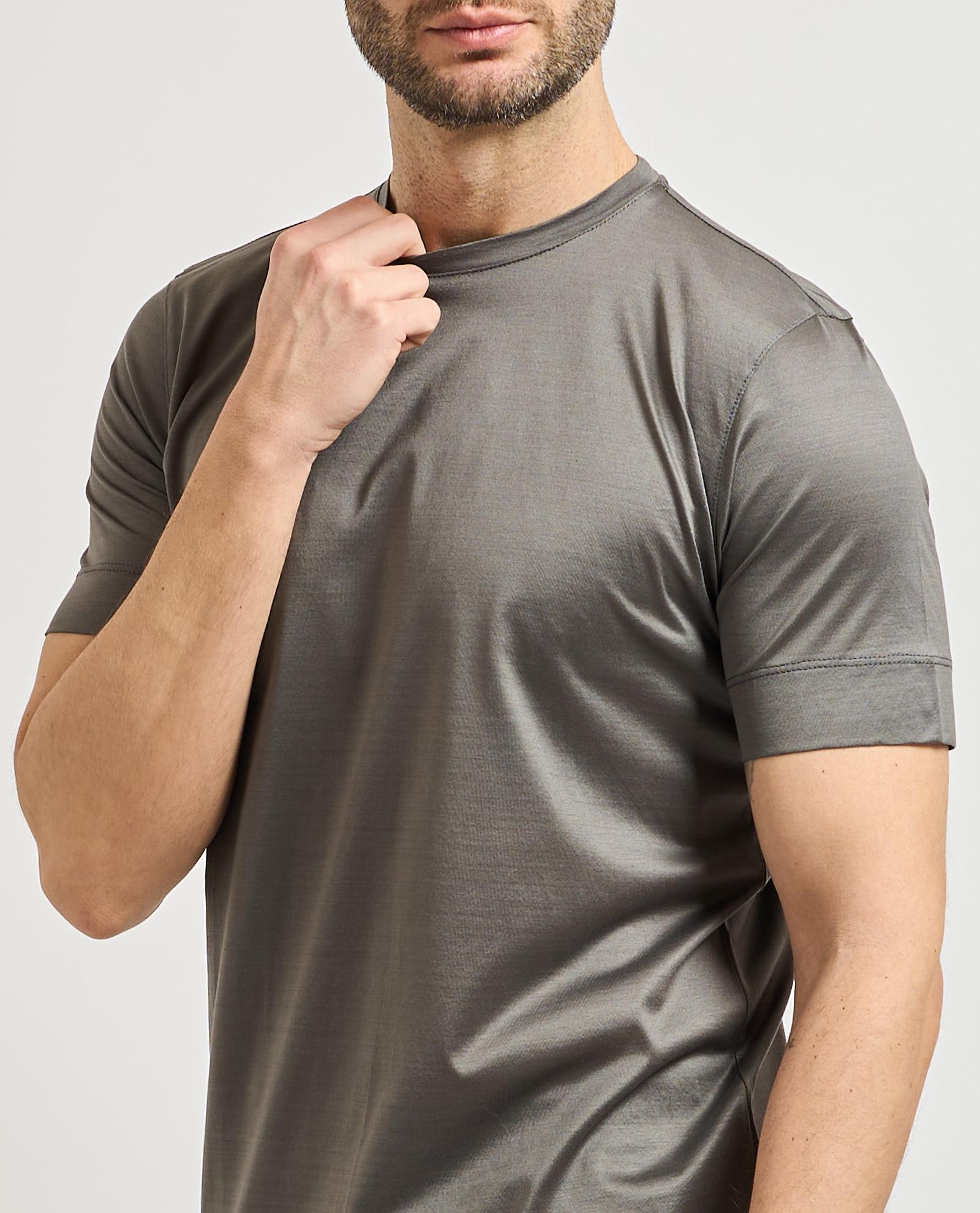 T-SHIRT UOMO MEZZA MANICA FILO DI SCOZIA PIOMBO GAZZARRINNI TE210G PIOMBO GAZZARINI