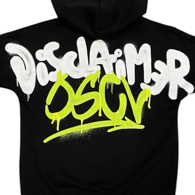 Disclaimer kids felpa nera logo fluo retro 58469 58469 NERO DISCLAIMER