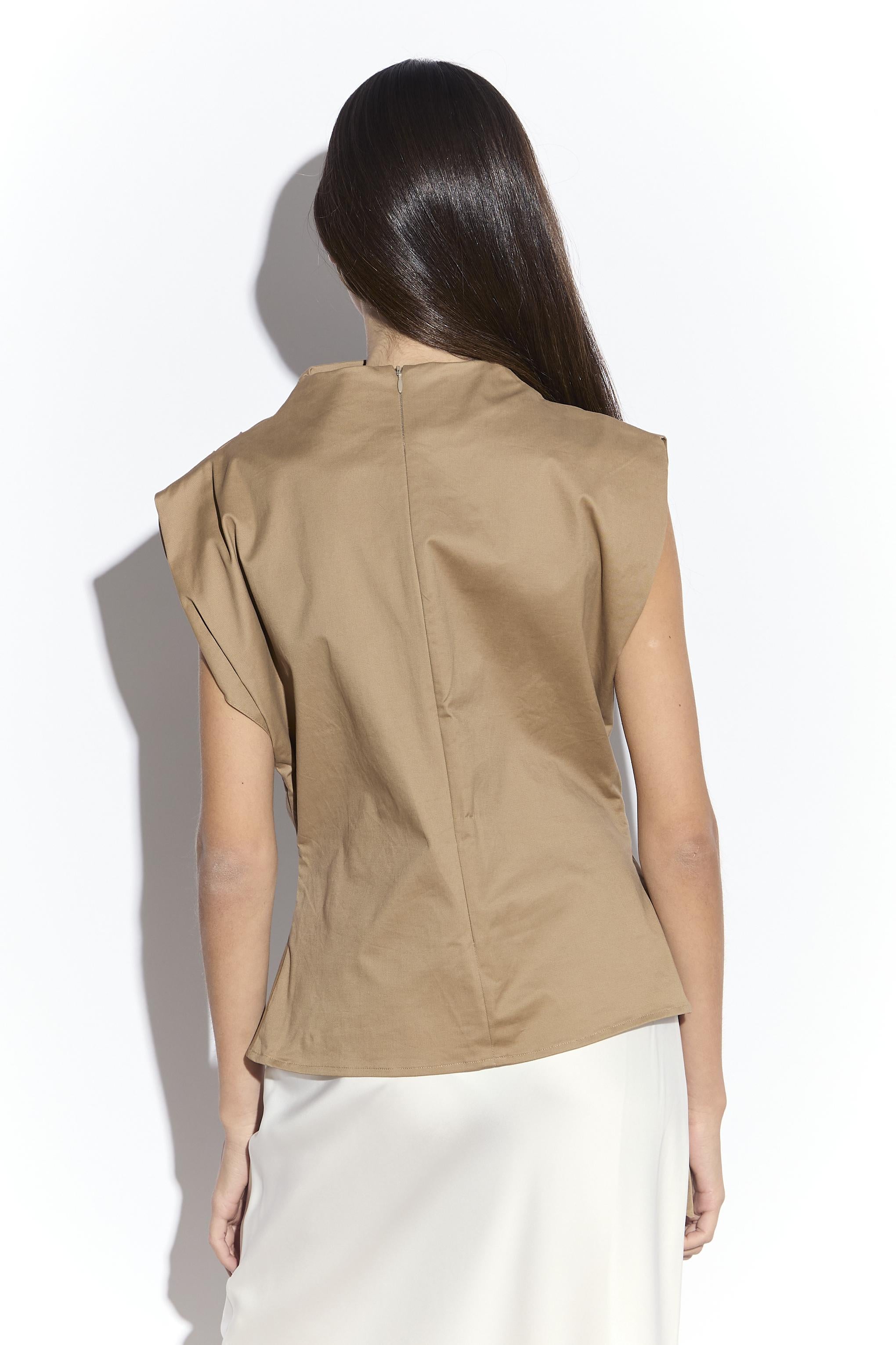 TOP DONNA CON FIOCCO IN VITA SABBIA GLAMOROUS AN5509 SABBIA GLAMOROUS