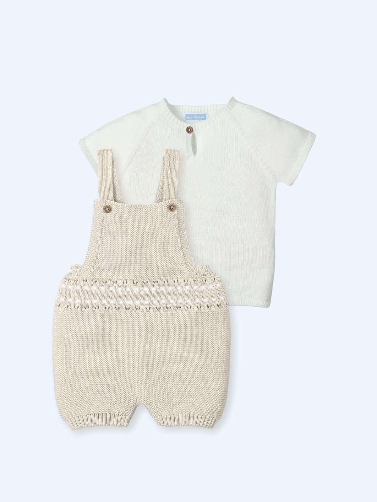 SALOPETTE NEONATO CON T-SHIRT IN MAGLIA NATURAL MAC ILUSION 0042 NATURAL MAC ILUSION KIDS