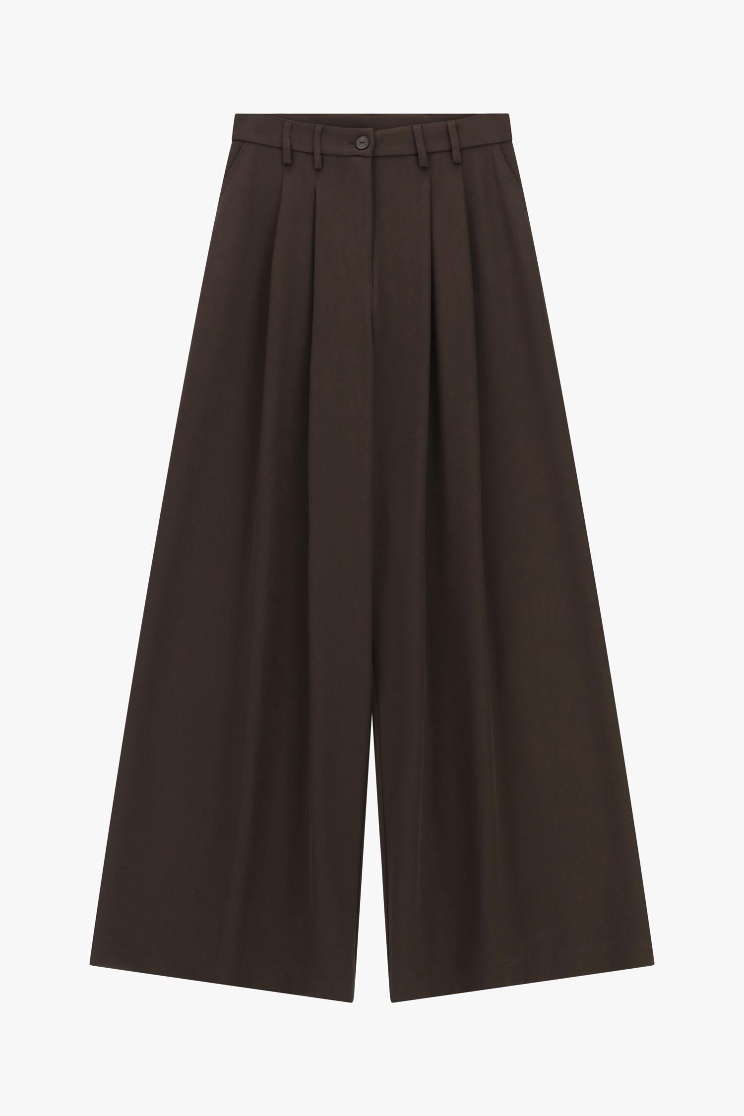 pantalone donna a vita alta con pince moro please P975FF93P MORO PLEASE