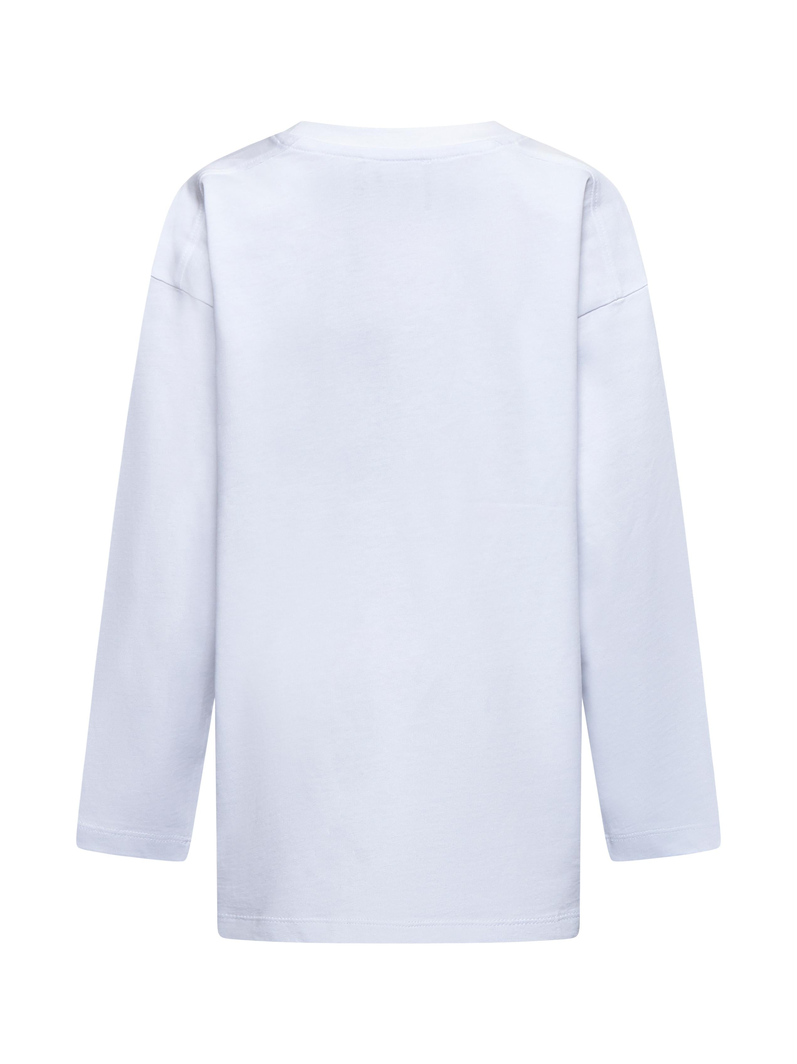 T-SHIRT BAMBINO TECUBE MANICA LUNGA CON LOGO IN RILIEVO BIANCA RICHMOND RBA25016TS WHITE JOHN RICHMOND JUNIOR