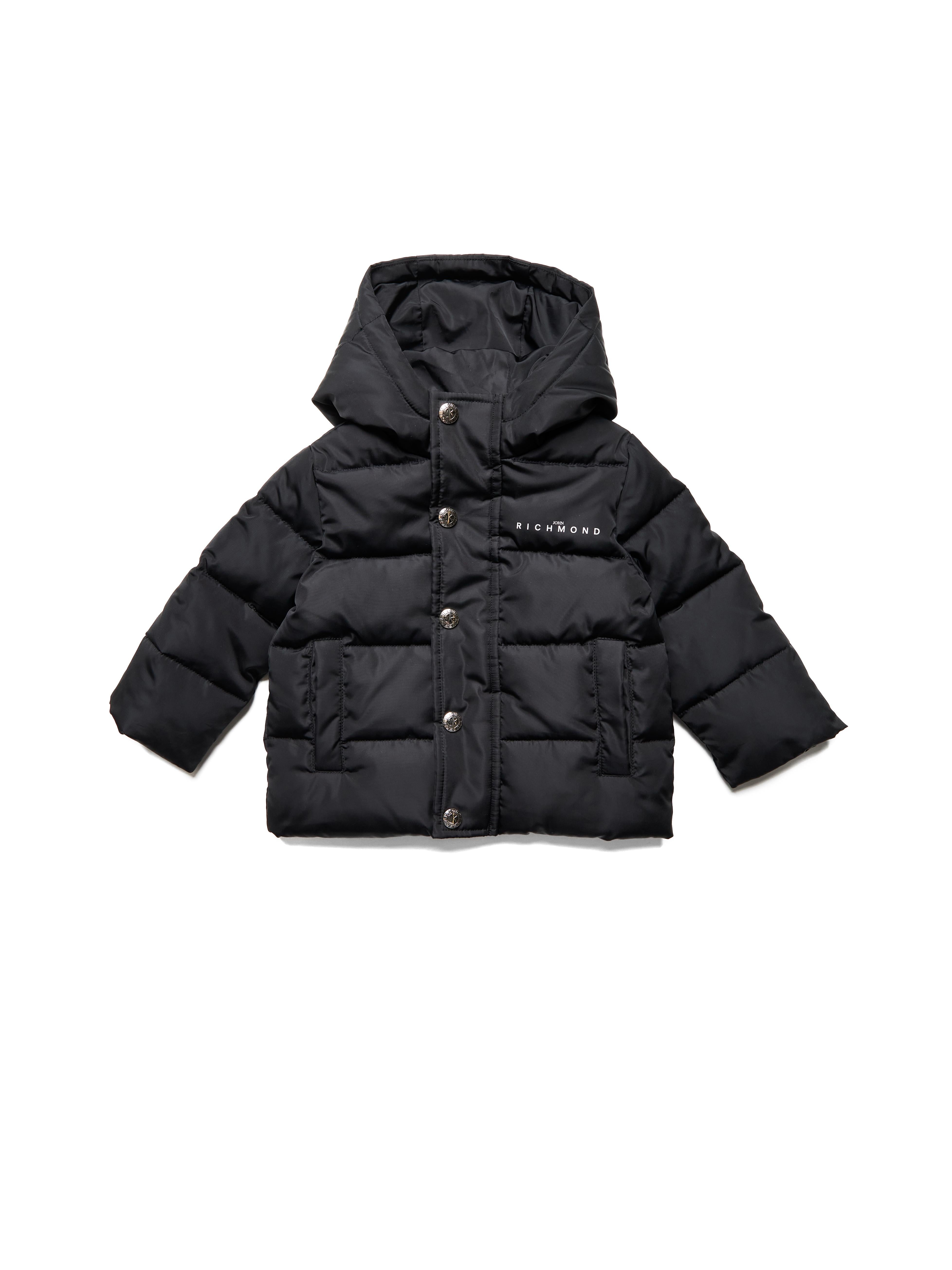 PIUMINO NEONATO MILLWALL CON CAPPUCCIO E LOGO NERO RICHMOND RIA25011PI BLACK JOHN RICHMOND JUNIOR