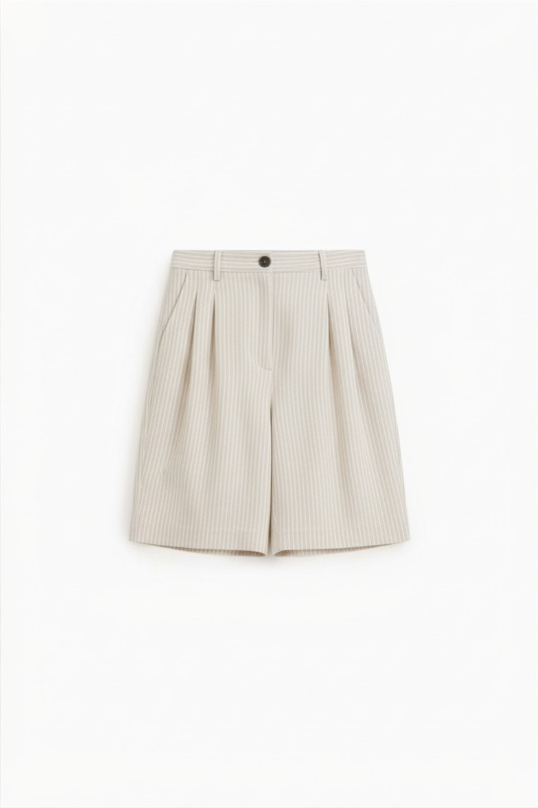bermuda donna a righe con pince beige melange please D0H9DZG00 BEIGE MELANGE PLEASE