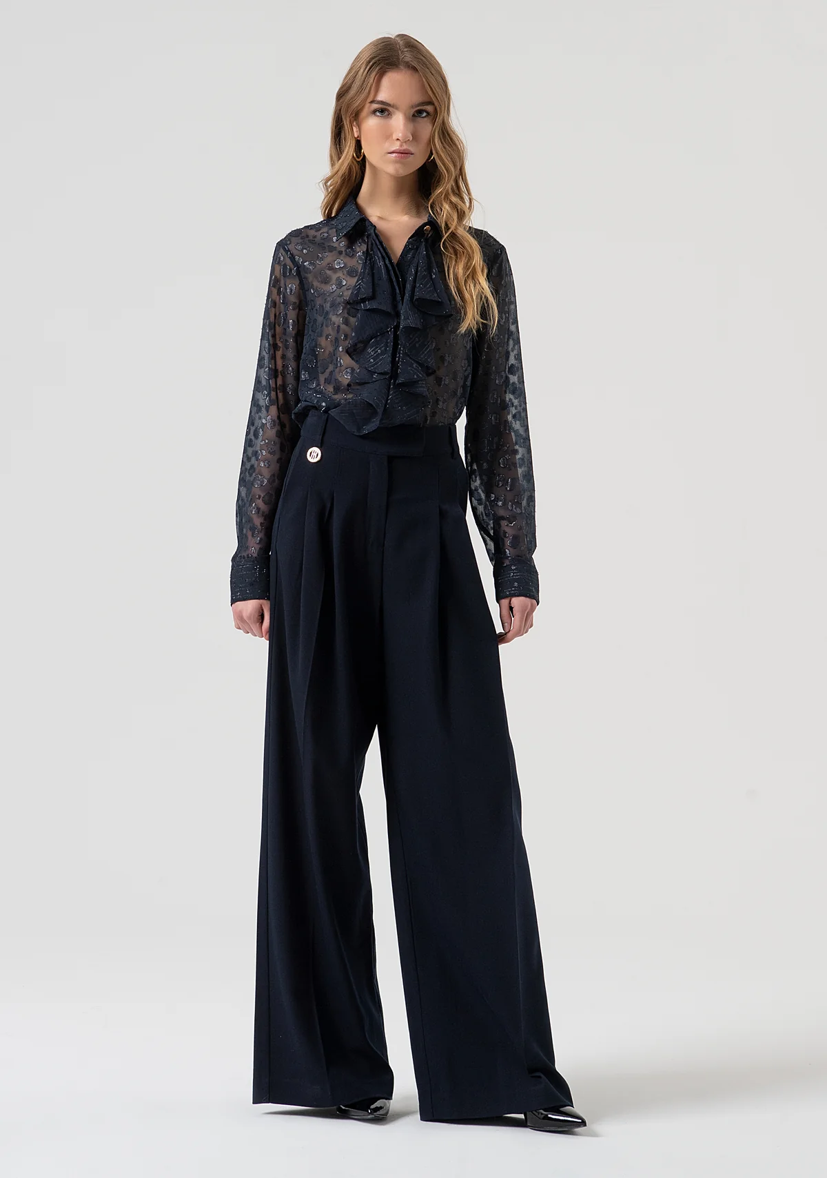 pantalone flare FR25WV3007W80031 DARK BLUE FRACOMINA