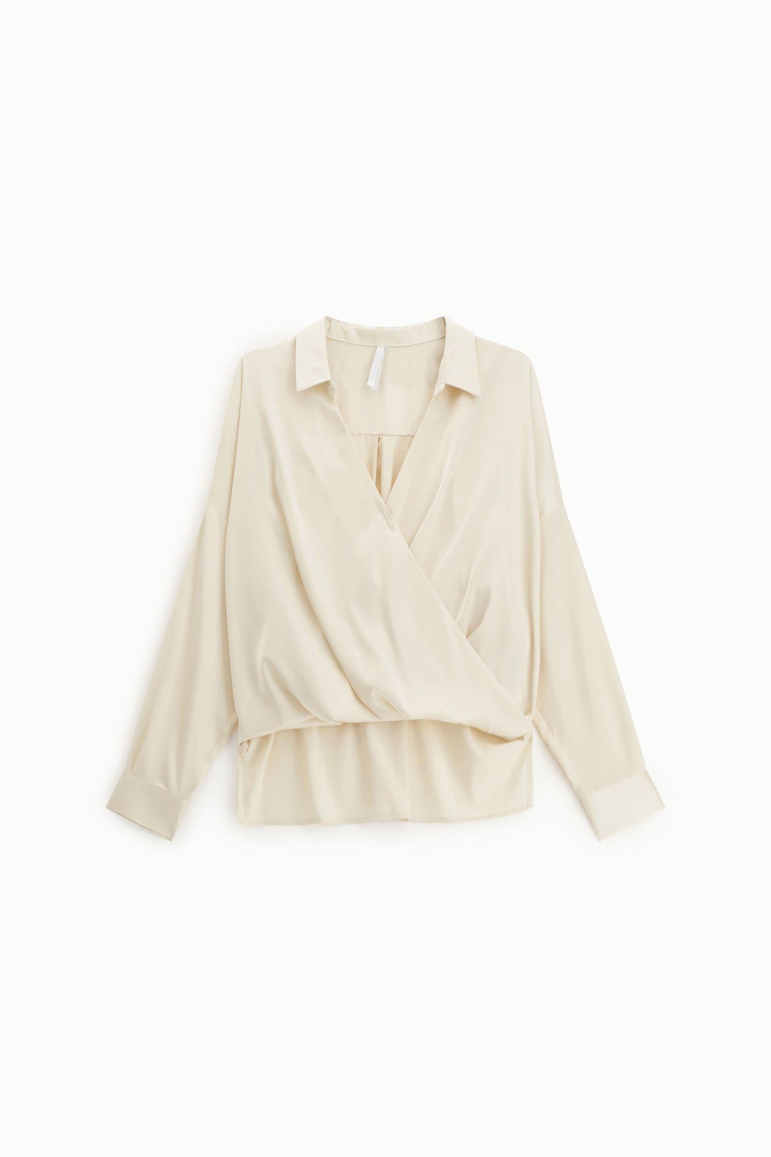 camicia donna in raso champagne imperial CJF4KDG CHAMPAGNE IMPERIAL