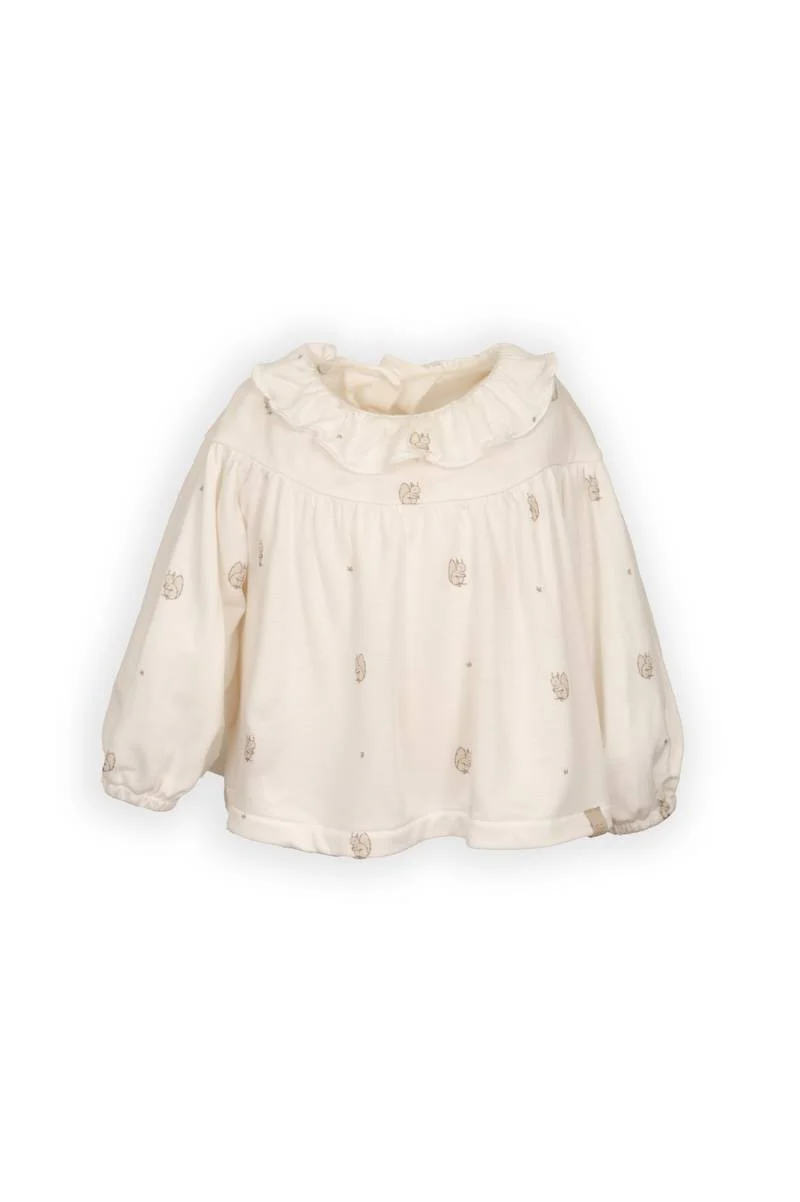 camicia neonata con colletto ampia stampa squirrel bamboom 1023 PRINT SQUIRREL BAMBOOM