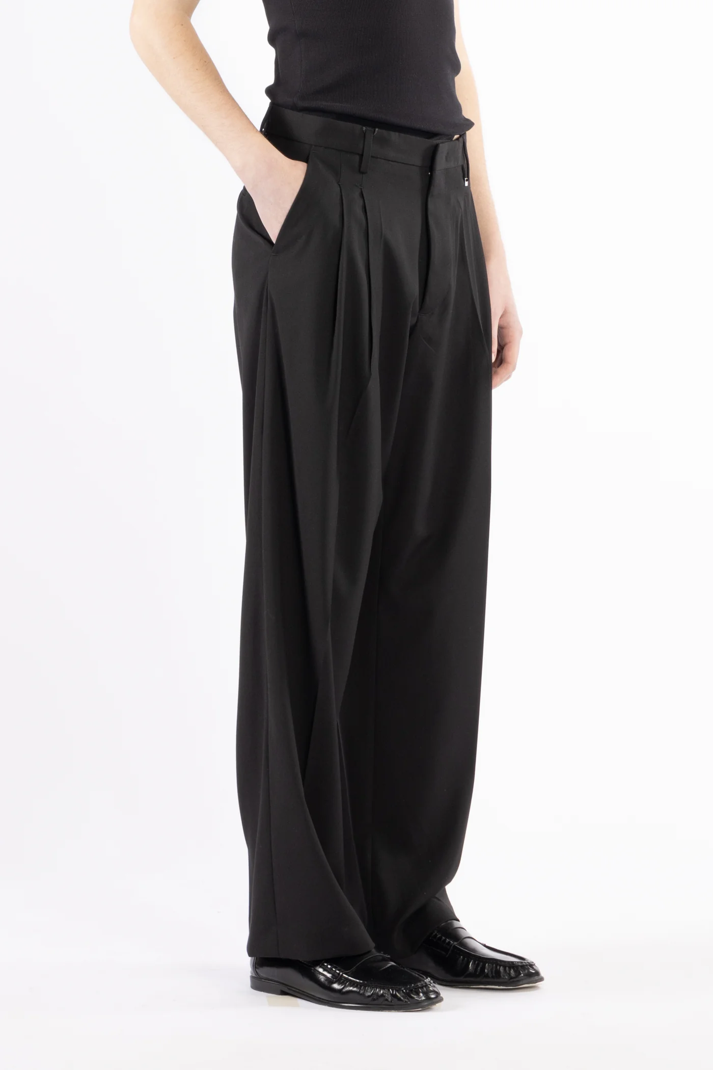 pantalone uomo fondo ampio doppia pence nero i'm brian PA3680 NERO I'M BRIAN