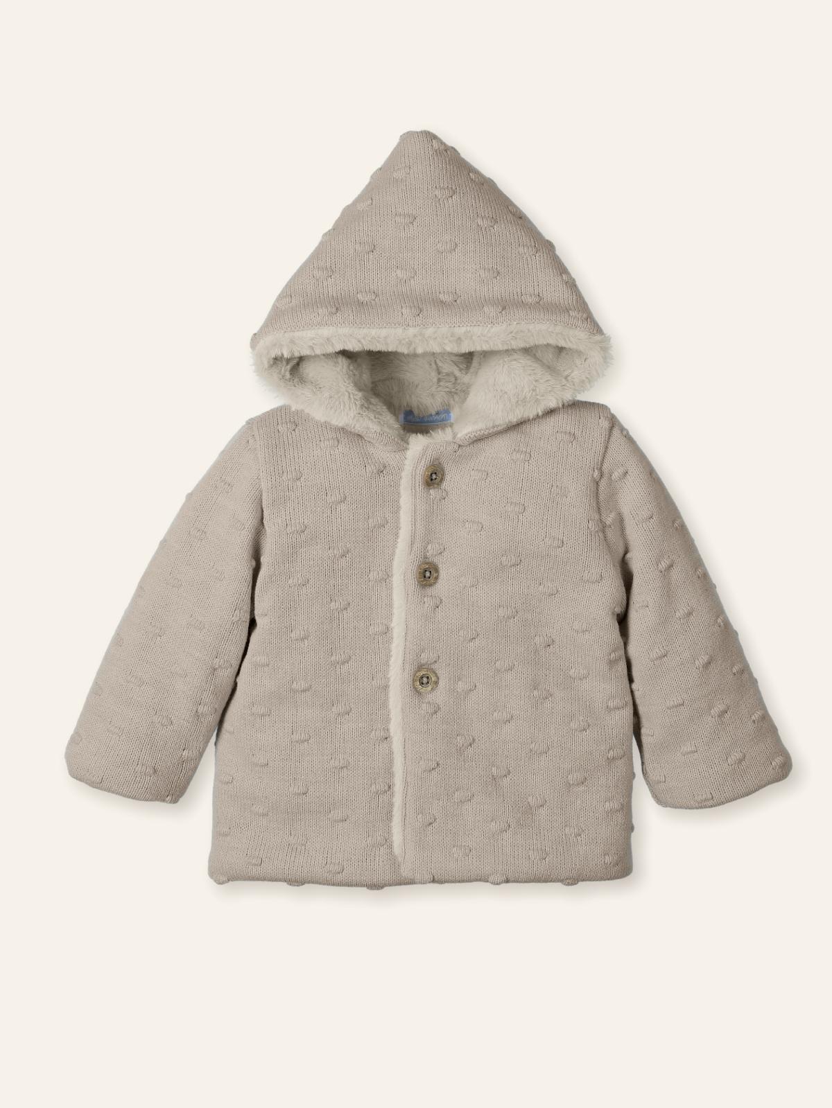 CAPPOTTINO NEONATO DOTS NUT CON PELLICCIA UNTERNA E CAPPUCCIO NUEZ MAC ILUSION 9896 NUEZ MAC ILUSION KIDS