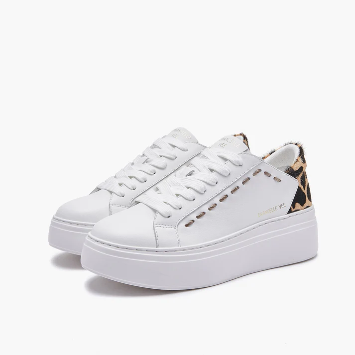 SNEAKERS DONNA BICE 503-19 WHITE EMANUELLE VEE 452P-503-19-P003 CB WHITE\ANIMALIER EMANUELLE VEE