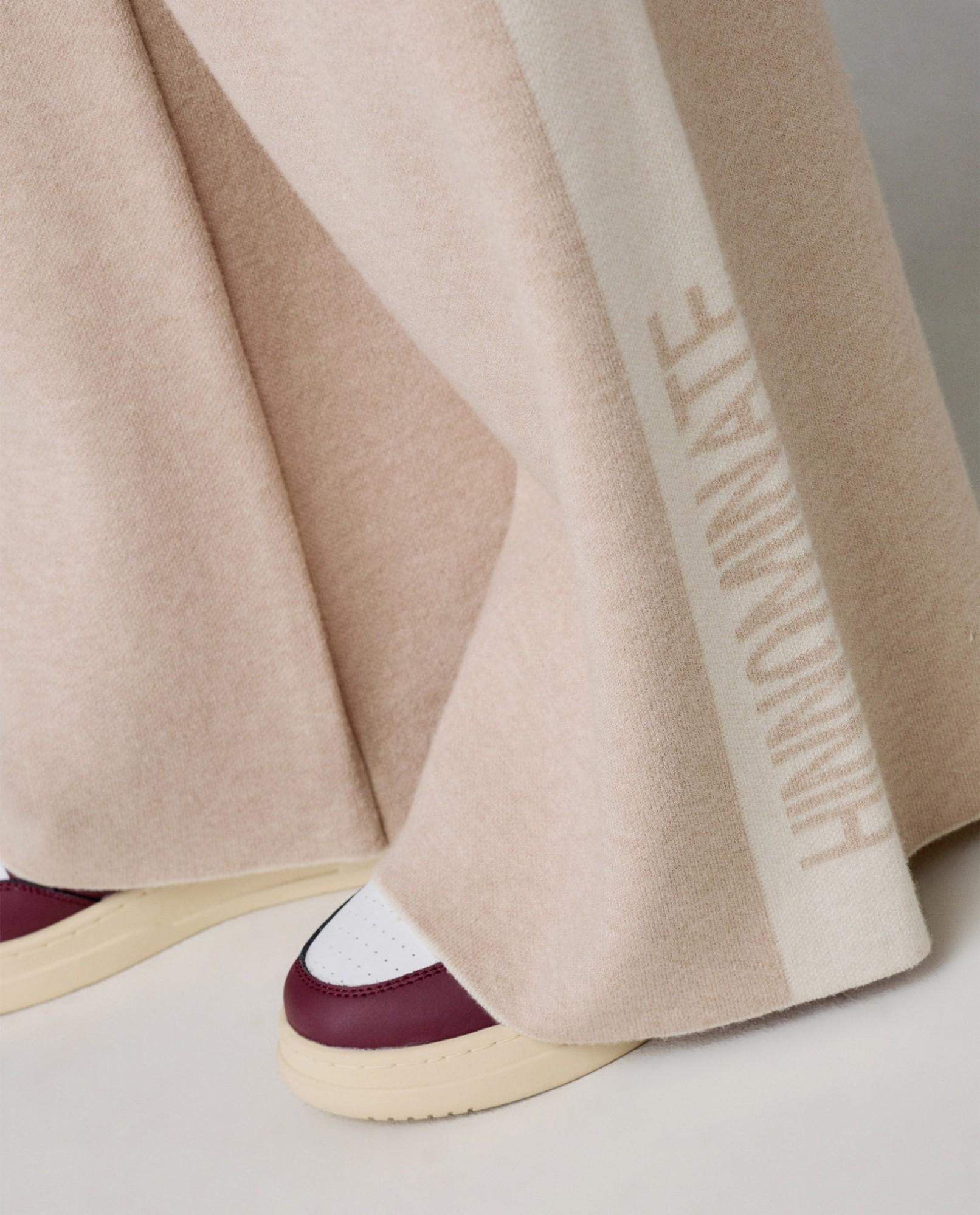 PANTALONE DONNA IN MAGLIA PALAZZO BICOLORE BEGE SAND HINNOMINATE HMABW02131 BEIGE SAND HINNOMINATE