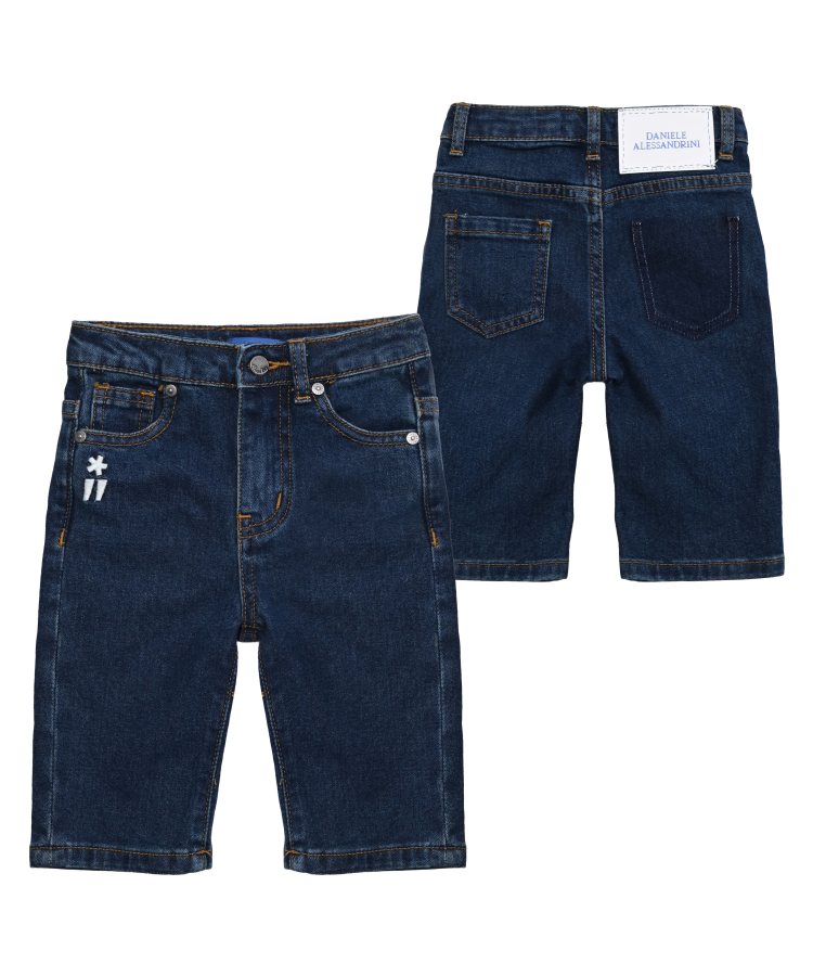 PANTALONE NEONATO IN DENIM SCURO DANIELE ALESSANDRINI PD00386 DARK BLU DANIELE ALESSANDRINI