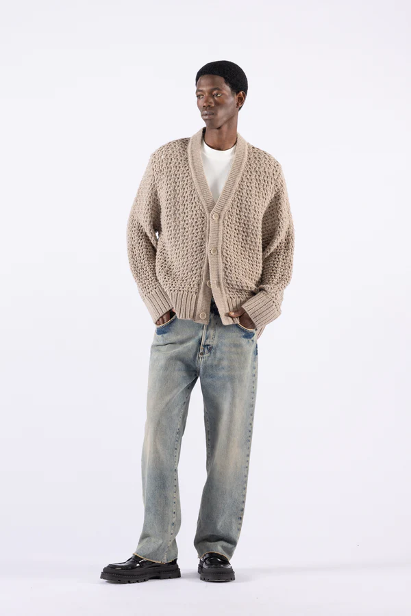 CARDIGAN UOMO OVERSIZE IN MISTO LANA BEIGE I'M BRIAN MA3401 BEIGE I'M BRIAN