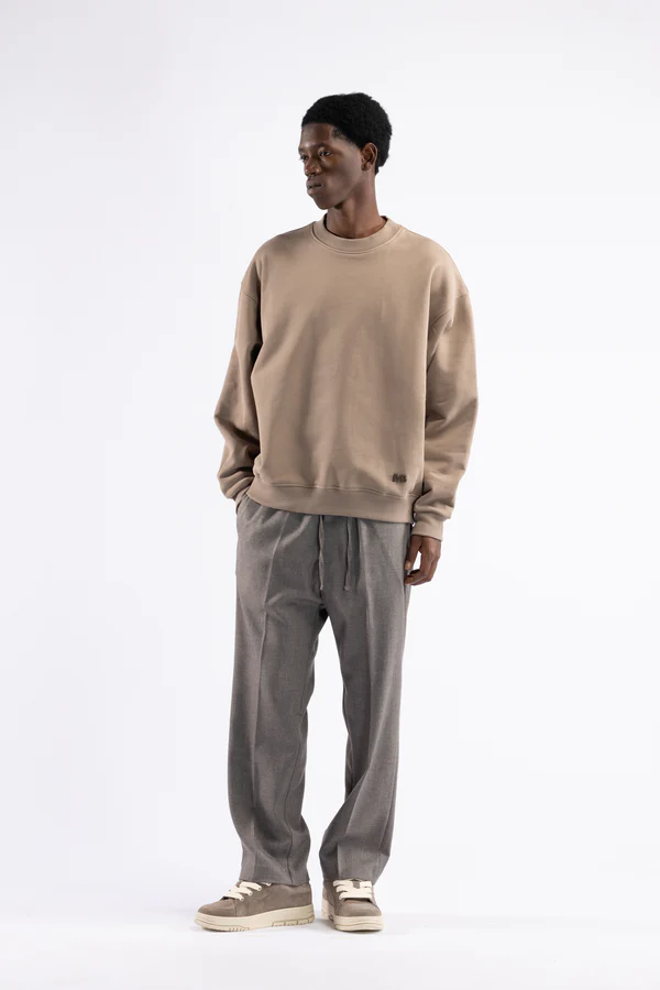 FELPA UOMO GIROCOLLO OVERSIZE TORTORA I'M BRIAN F3517 TORTORA I'M BRIAN