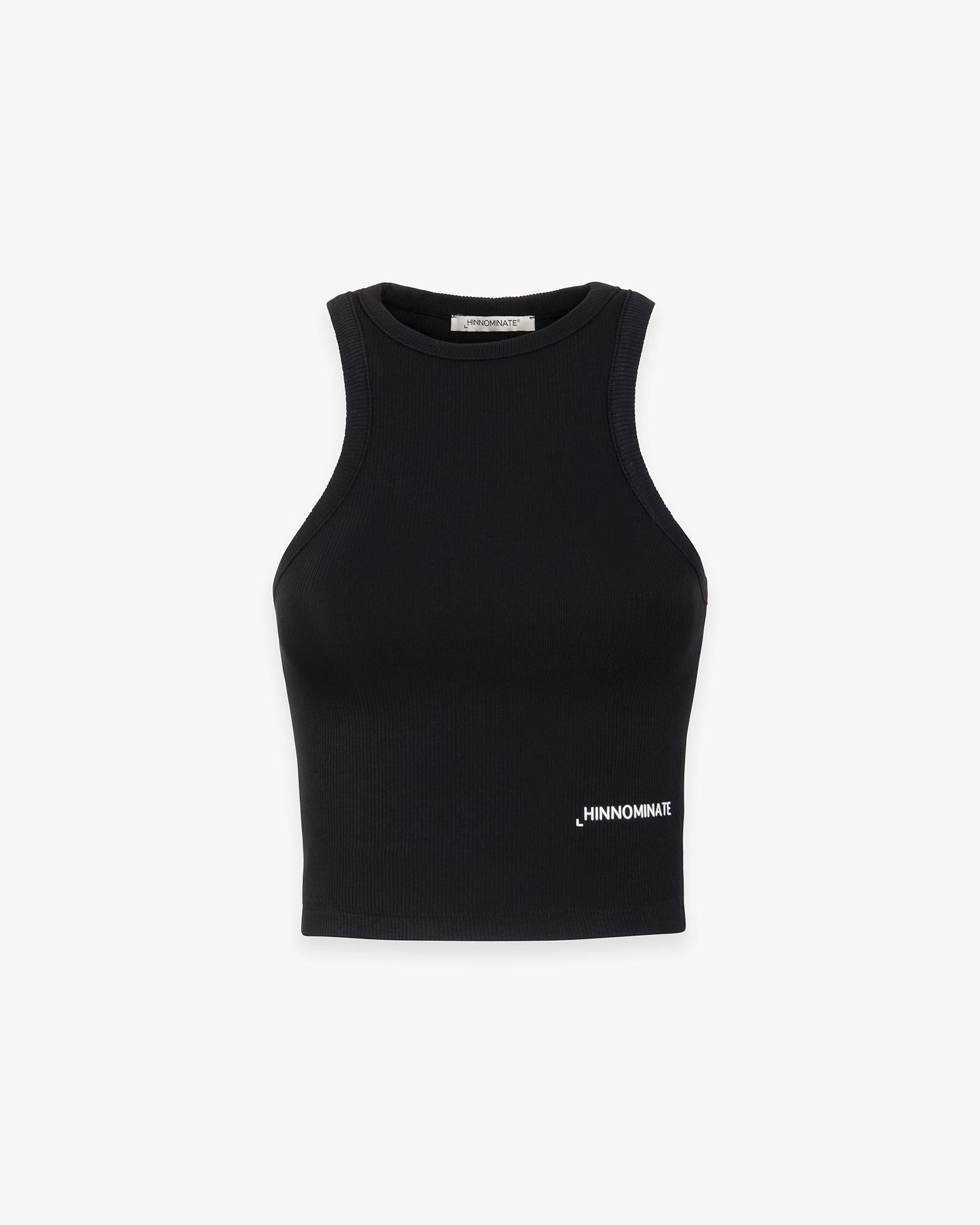 TOP DONNA CROP IN COSTINA CON SCOLLO ALL'AMERICANA NERO HINNOMINATE HMABW02510 NERO HINNOMINATE
