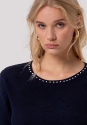 MAGLIA DONNA CROPPED A COSTINE BLU FRACOMINA FR26ST7008K52401 BLU FRACOMINA