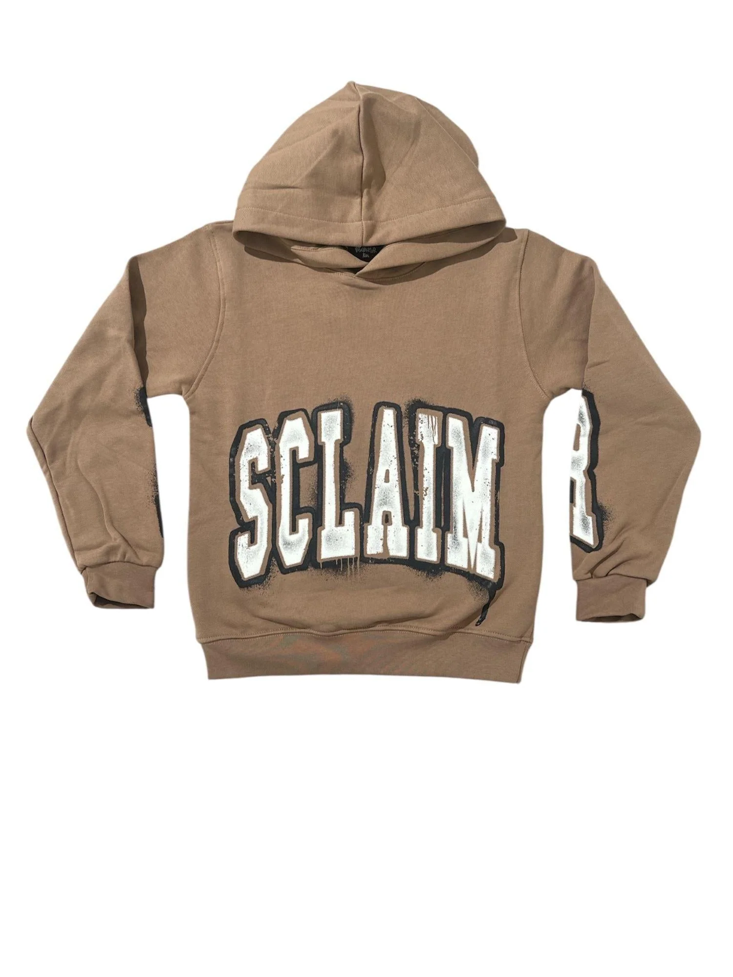 FELPA BAMBINO CON CAPPUCCIO E LOGO IN BASSO MARRONE DISCLAIMER 58625 BROWN DISCLAIMER