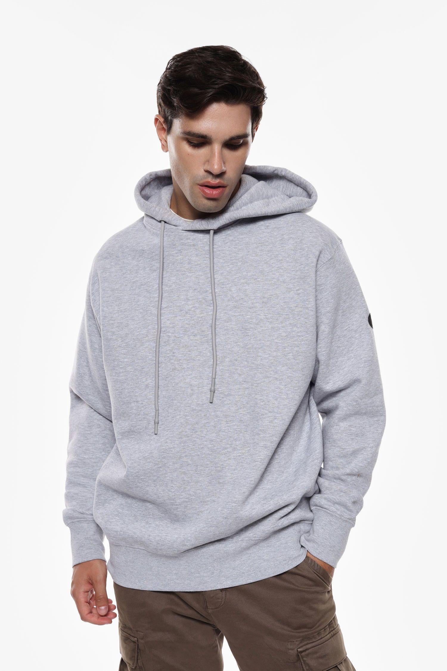 Felpa uomo con cappuccio e maniche lunghe grigio imperial F8857009U2 GRIGIO IMPERIAL UOMO