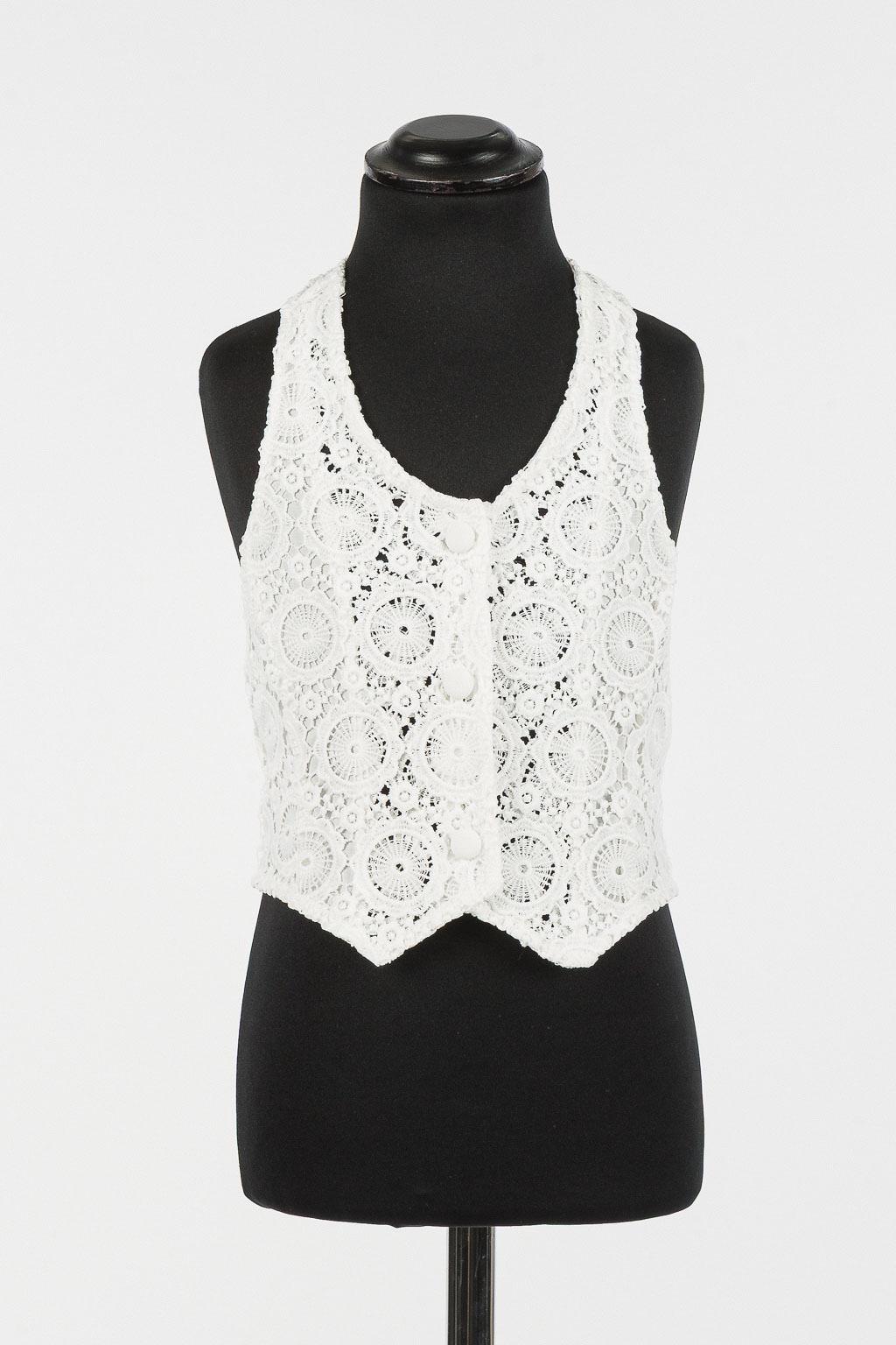 GILET BAMBINA IN PIZZO CON BOTTONI BIANCO TWINSET 261GJ2Q20 BIANCO TWINSET KIDS