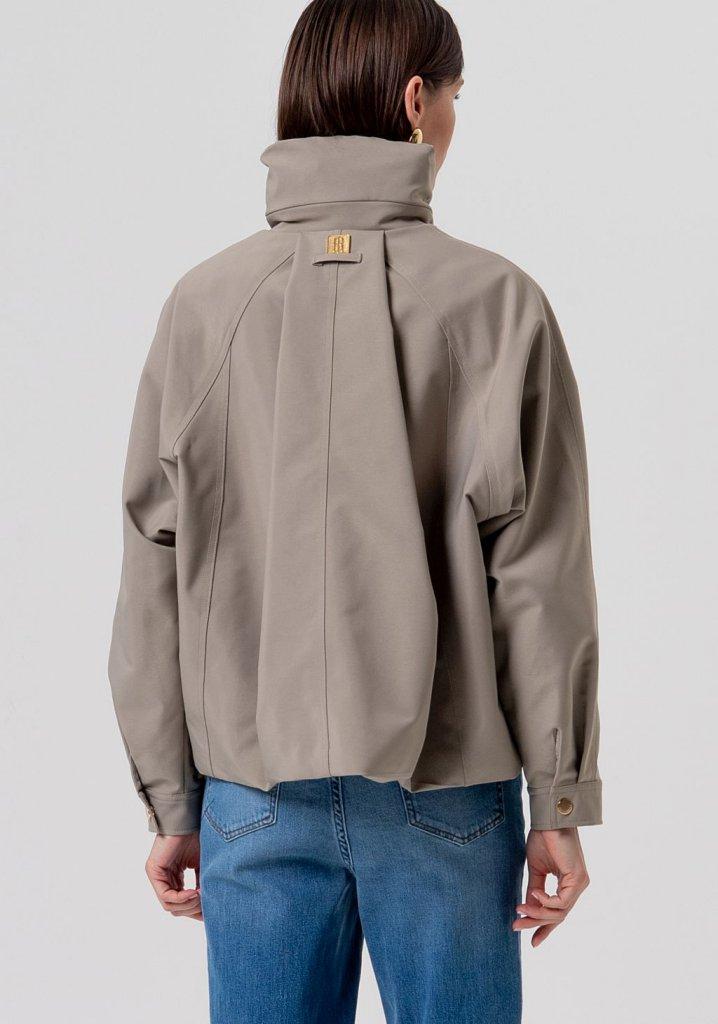 bomber donna corto in nylon con cappuccio mud fracomina FR26SC1007W68101 MUD FRACOMINA