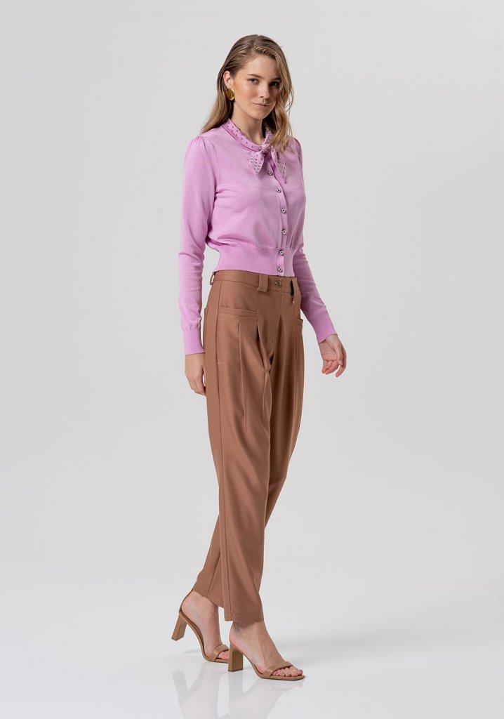 cardigan donna con nodo e borchie PINK FRACOMINA FR26ST8016K42101 PINK FRACOMINA