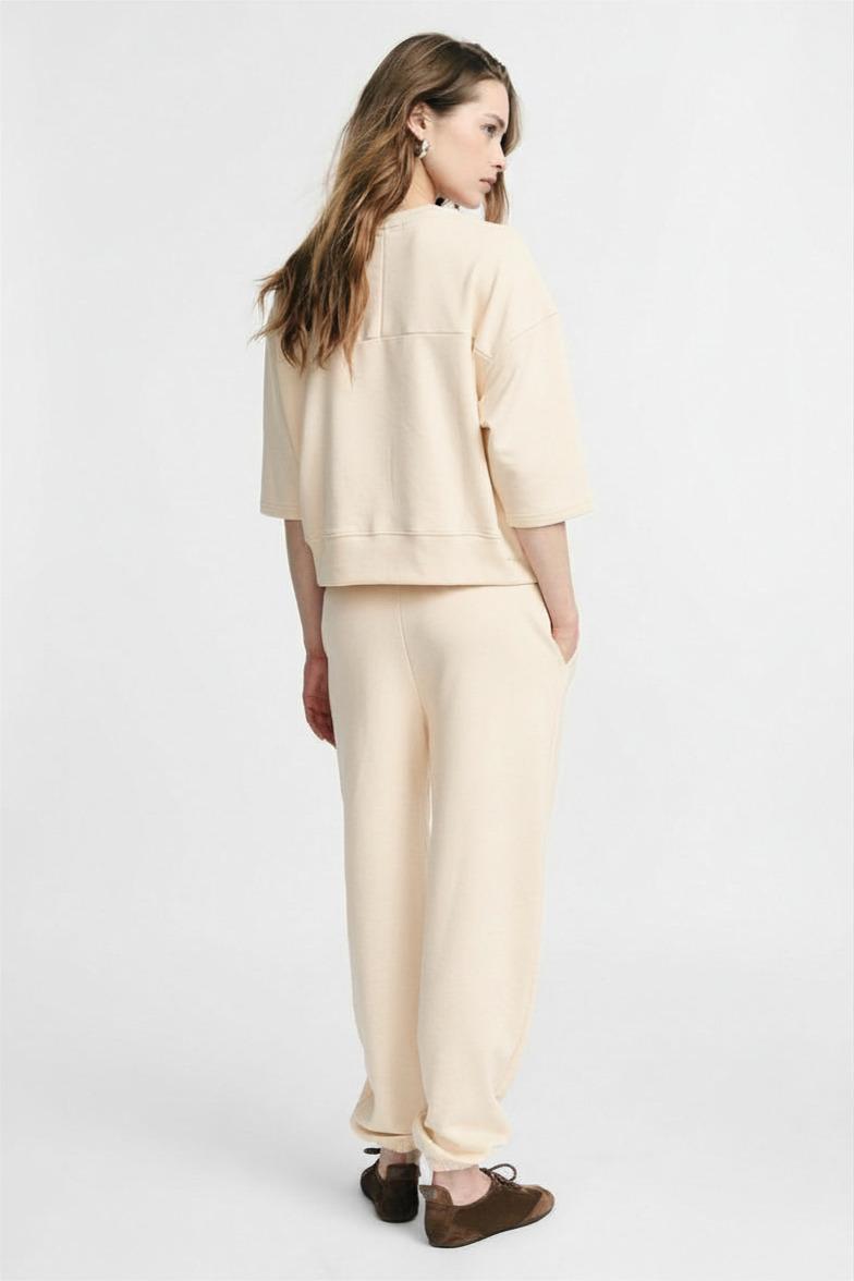 pantalone donna in felpa beigie please P855P26M1 PESCA PLEASE