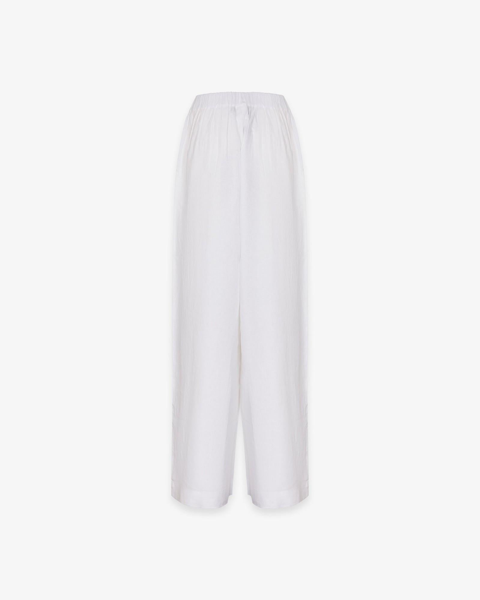 PANTALONE DONNA LARGO DRITTO IN LINO bianco HINNOMINATE HMABW02641 BIANCO HINNOMINATE